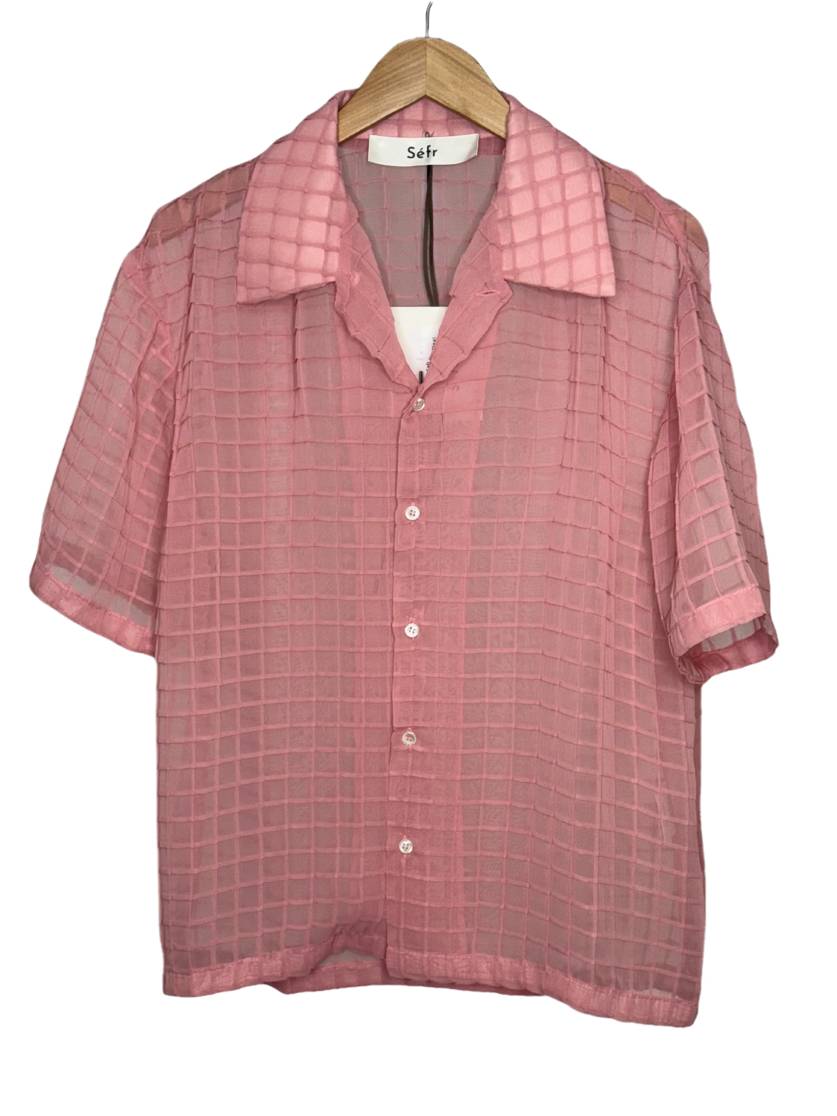 Sergio Shirt Pink Pleat - Image 3