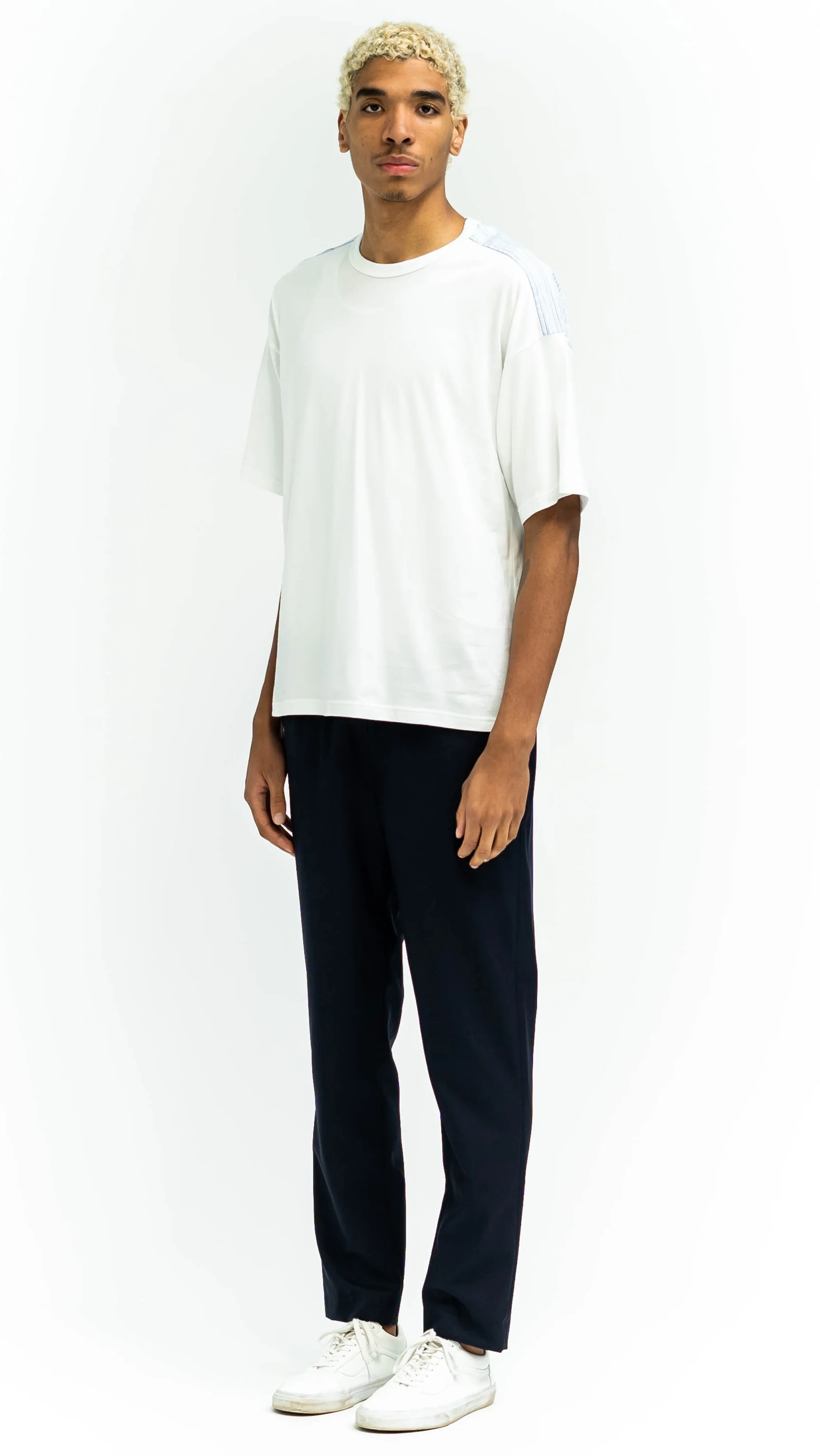 Short Sleeve T-Shirt Back Woven Patches White Cotton - Image 3
