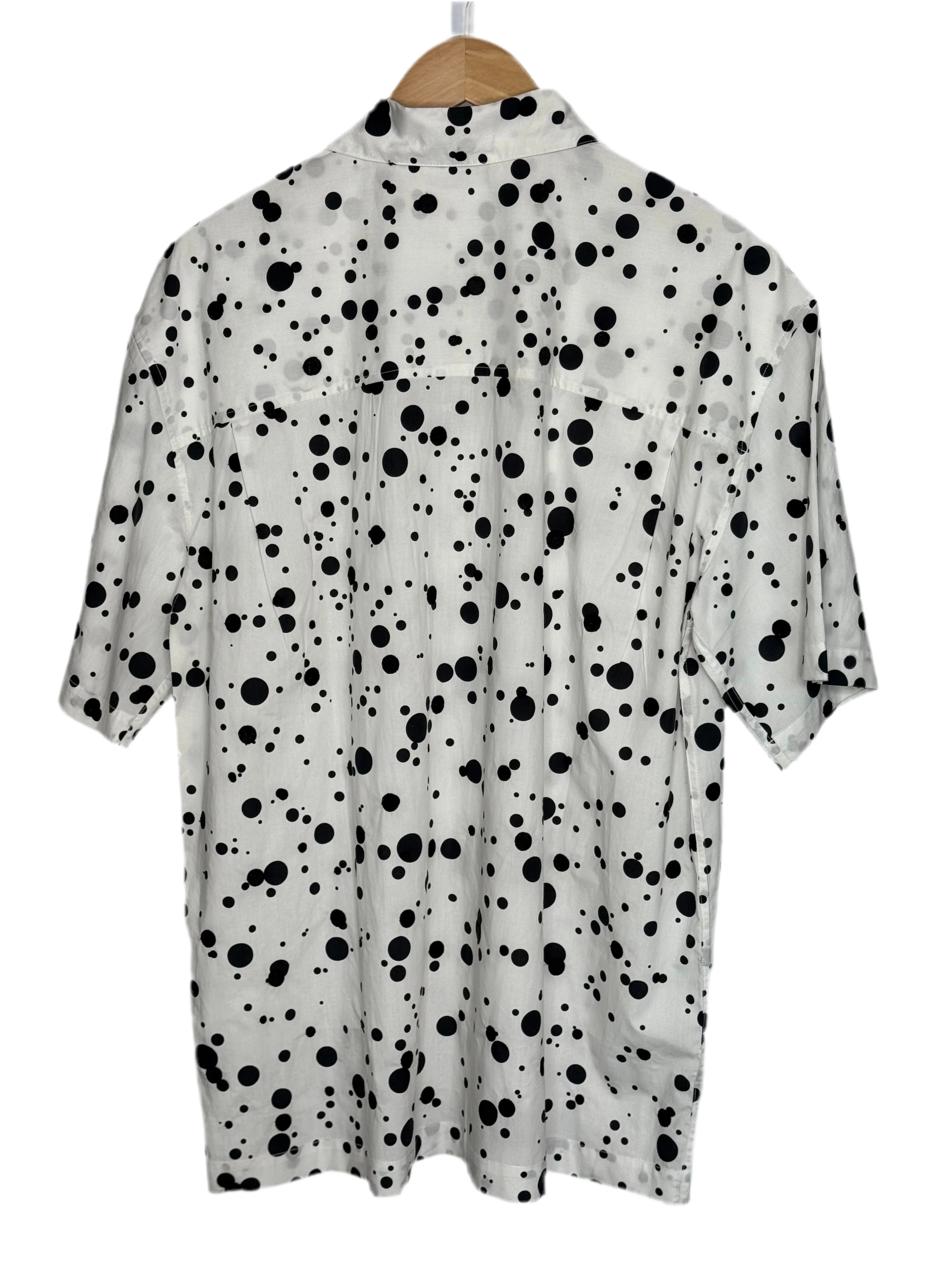 Sidri White Short Sleeve Shirt Black Embroidery Dots - Image 4