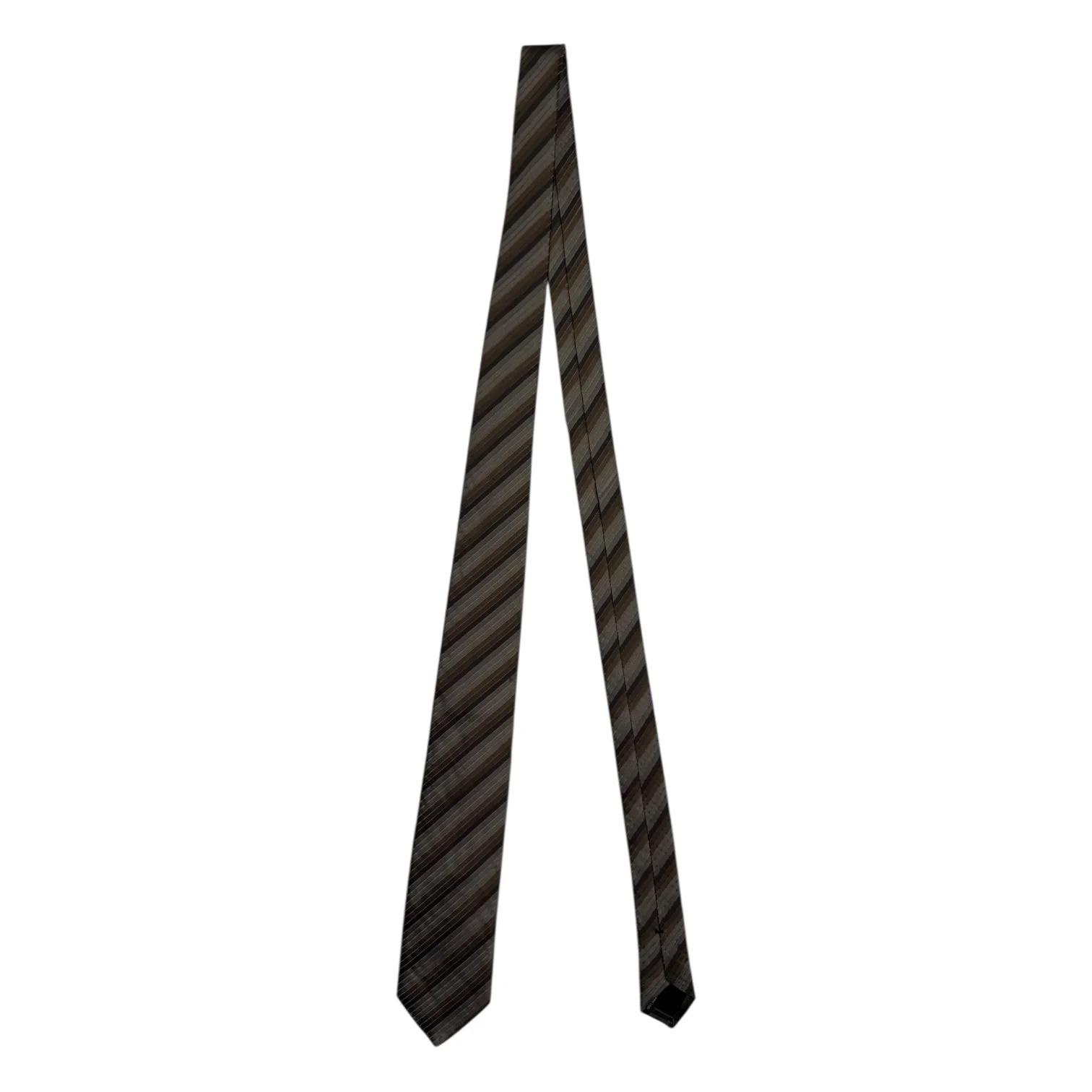 Silk Necktie Grey Multi Stripe - Image 2
