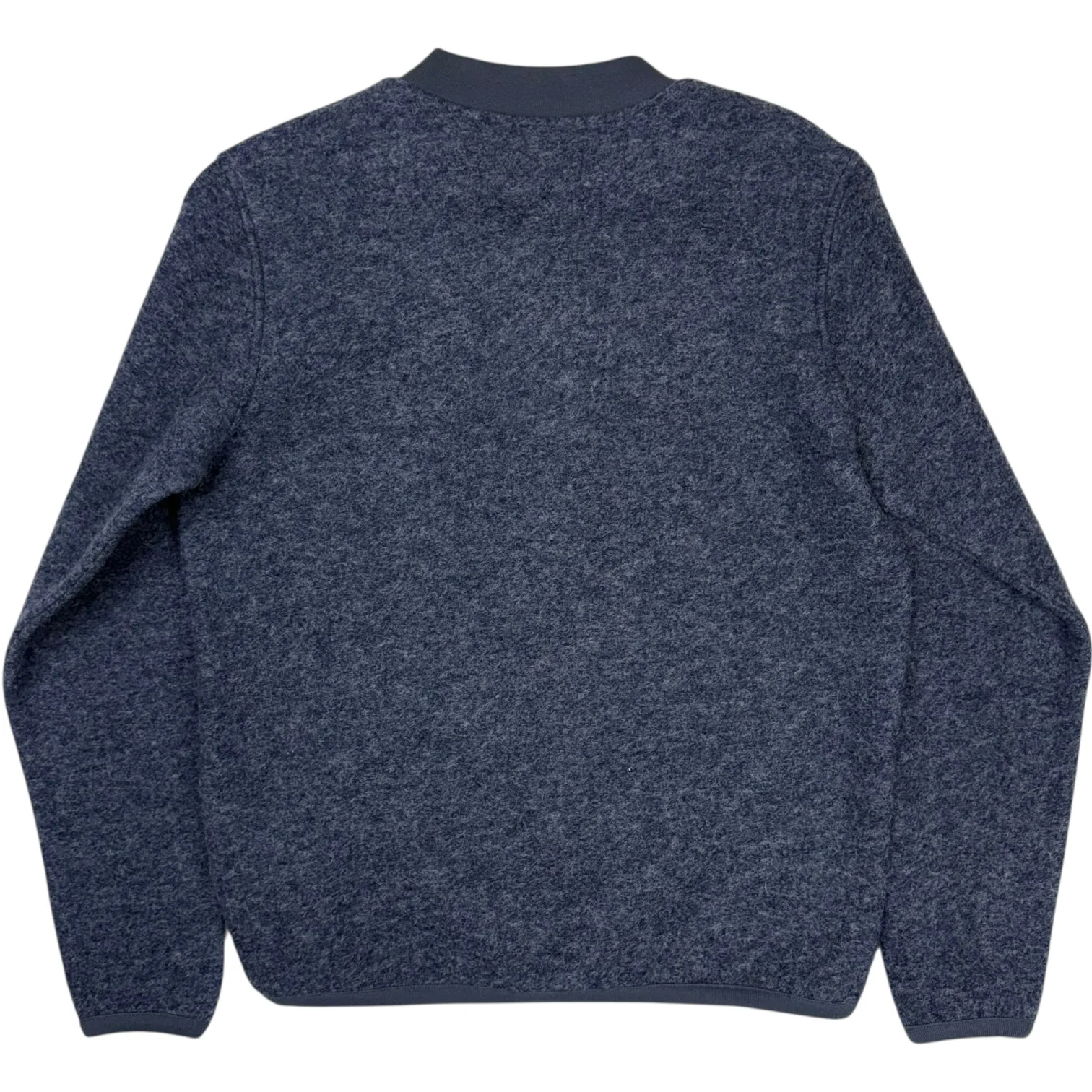 Slate Blue Wool Fleece Zip Bomber - Image 2