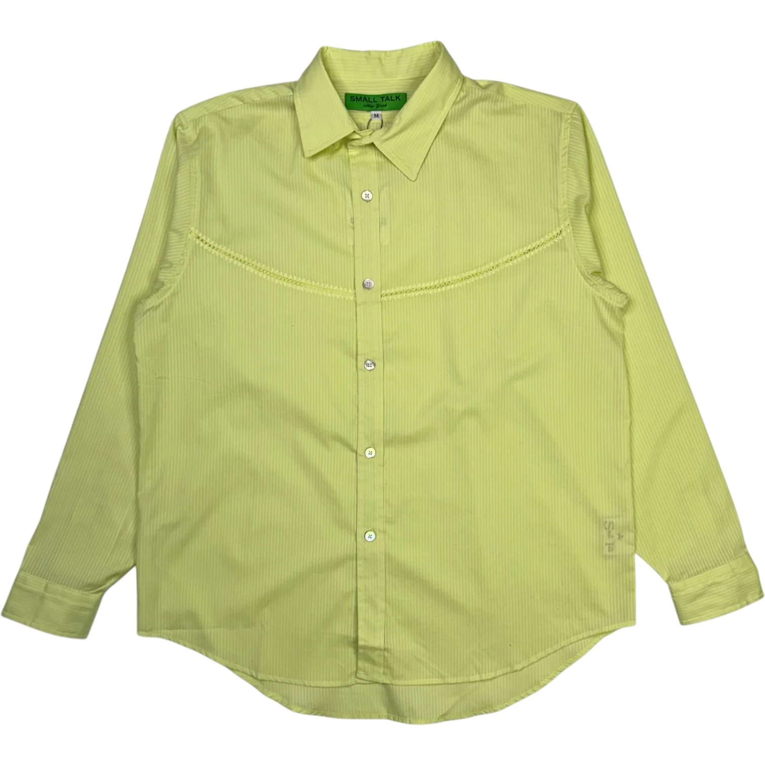 Crochet Vent Floater Shirt Lime - Image 2