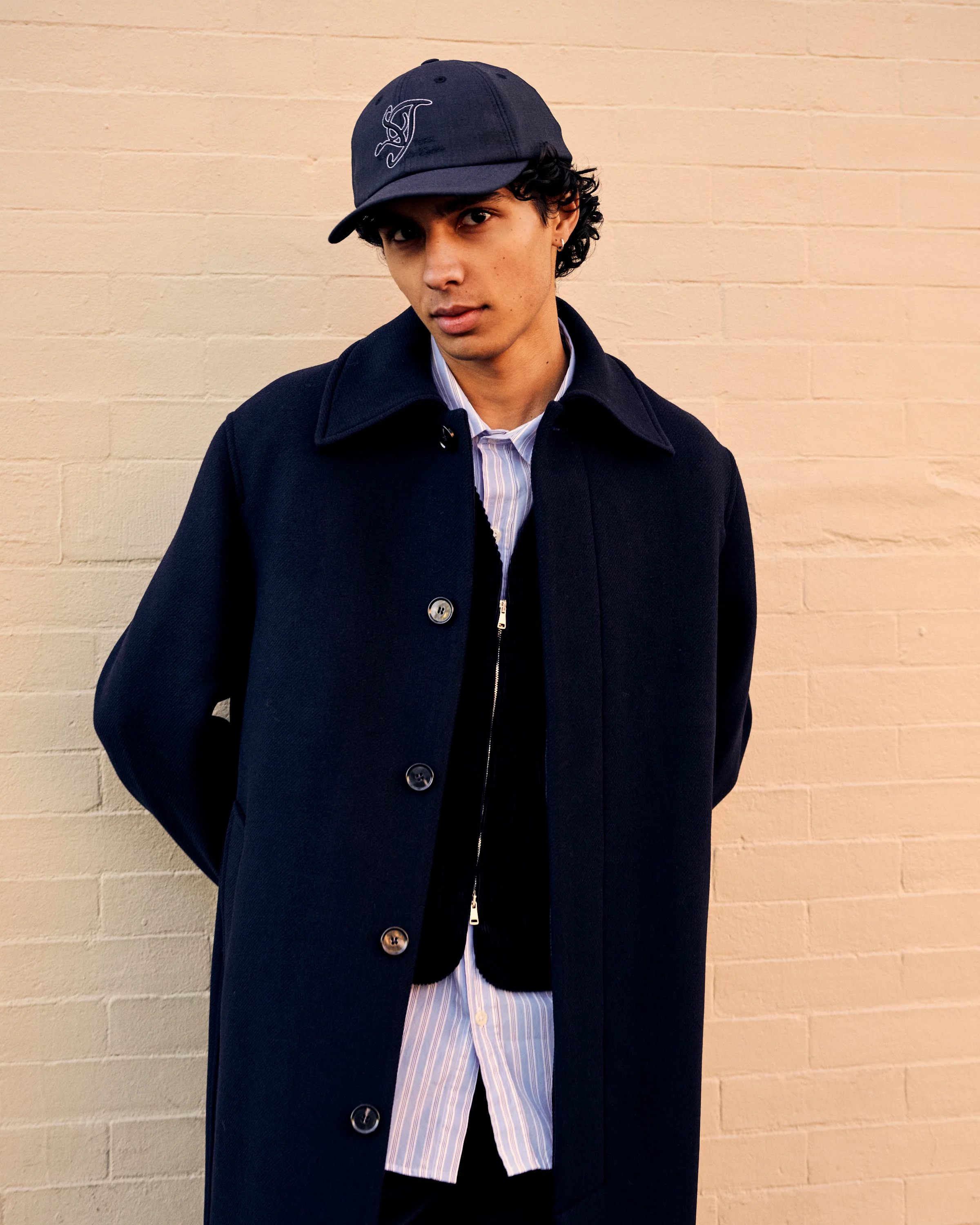 Small Talk Studio x Cueva Collaboration Logo Cap Navy - Image 3