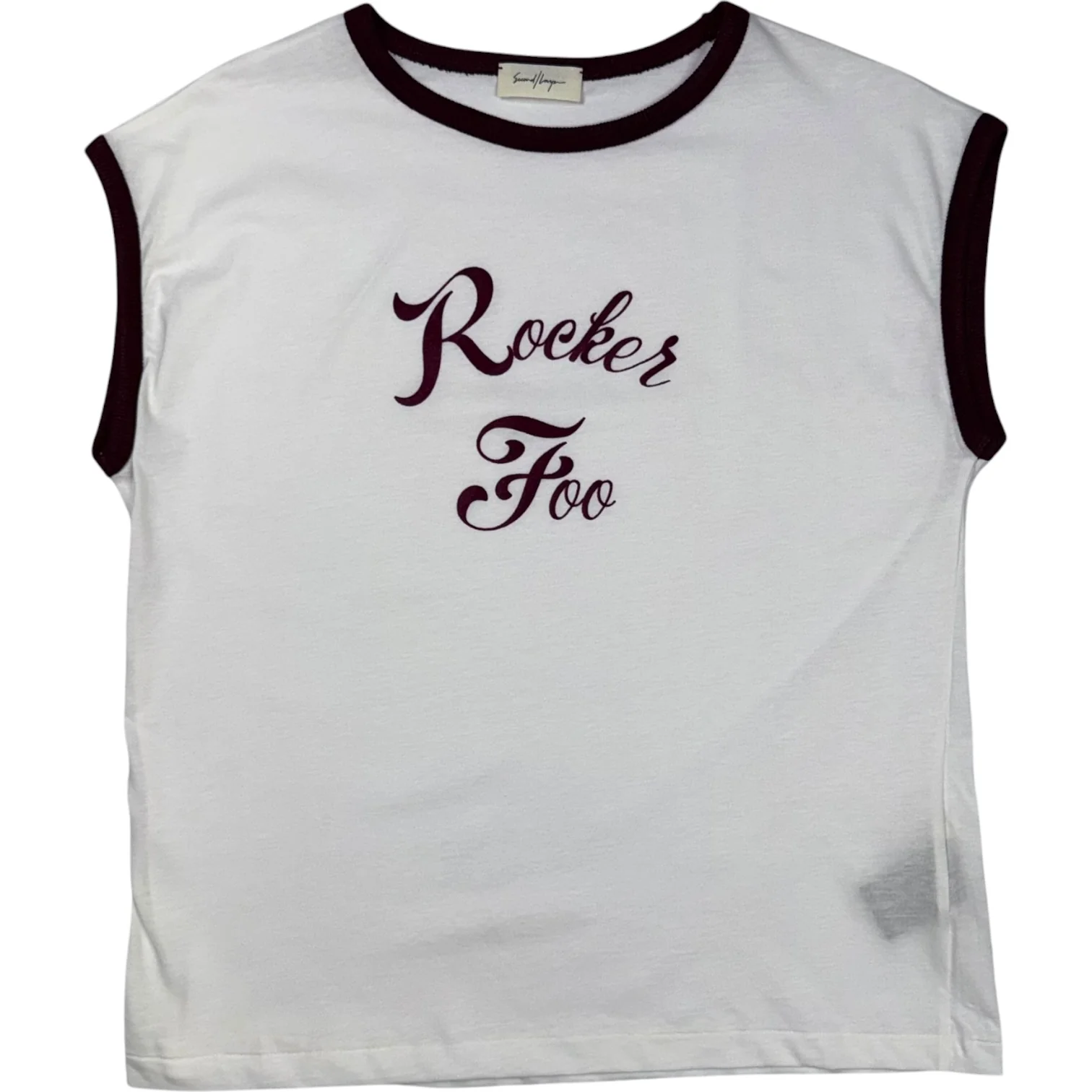 Rocker Foo Ringer Tee White Bordeaux