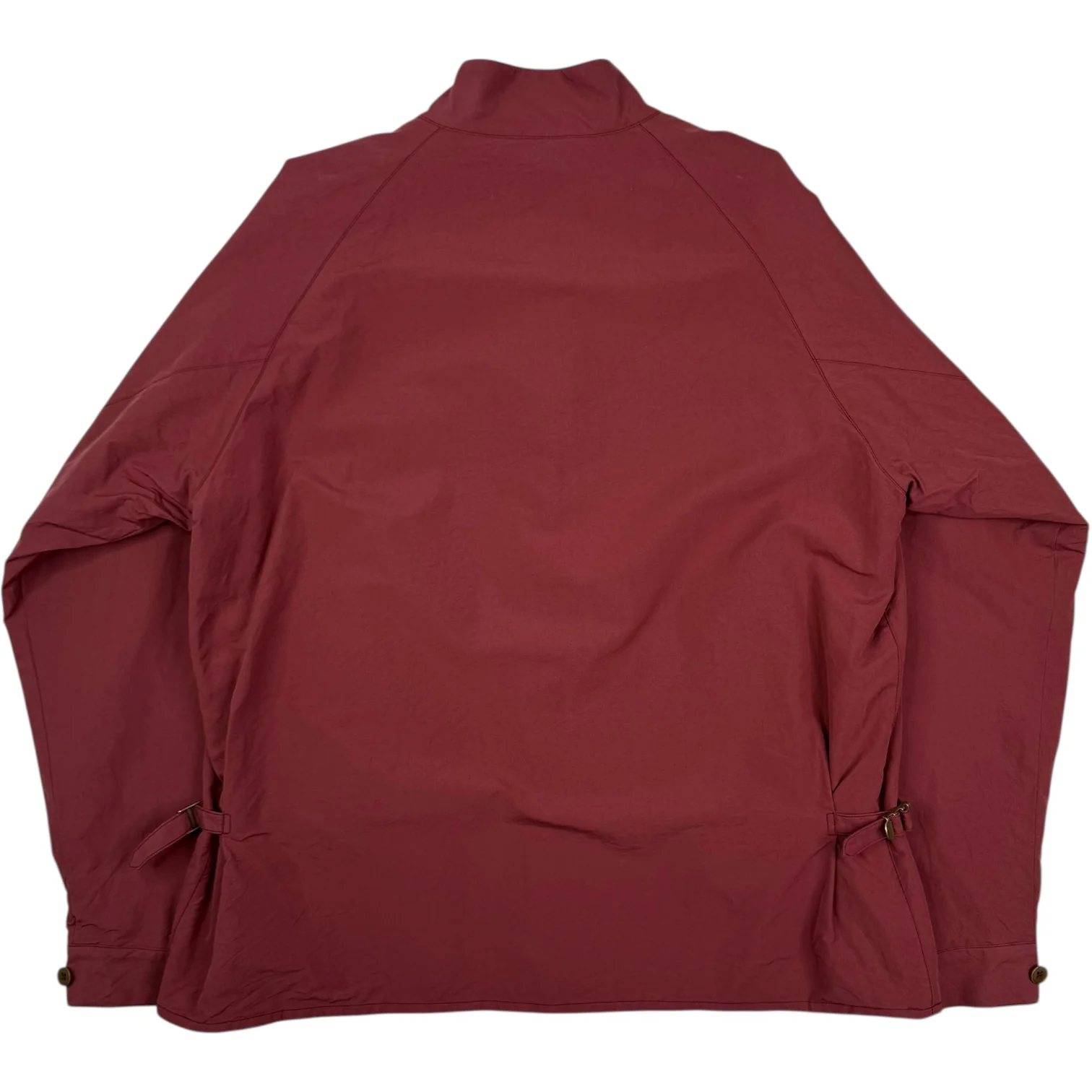 Stand Collar Jacket Cotton Silk Burgundy - Image 2