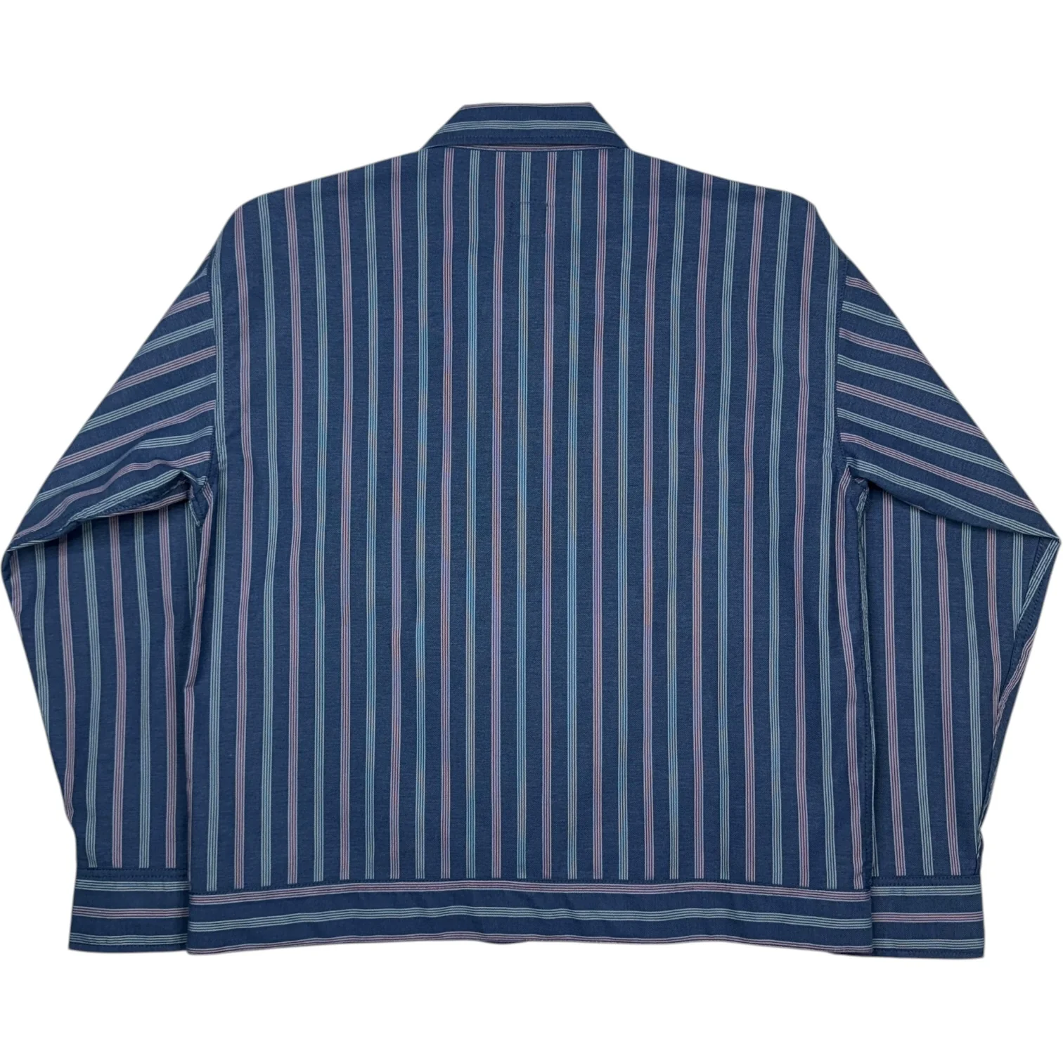 Station Jacket Blue Cotton Stripe Jacquard Oxford Cloth - Image 3