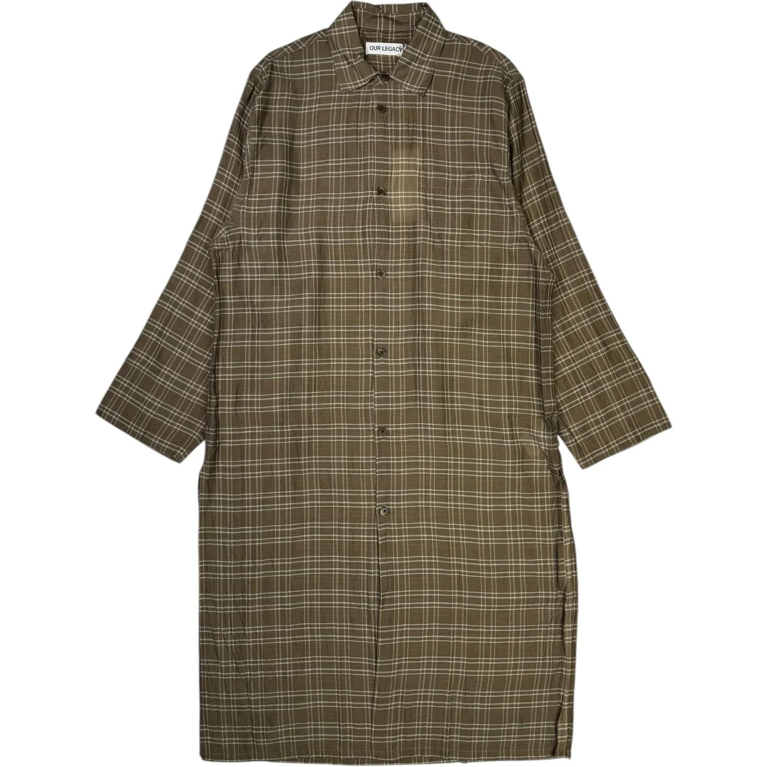 Strand Shirt Walnut Grid Cloud Cotton Silk