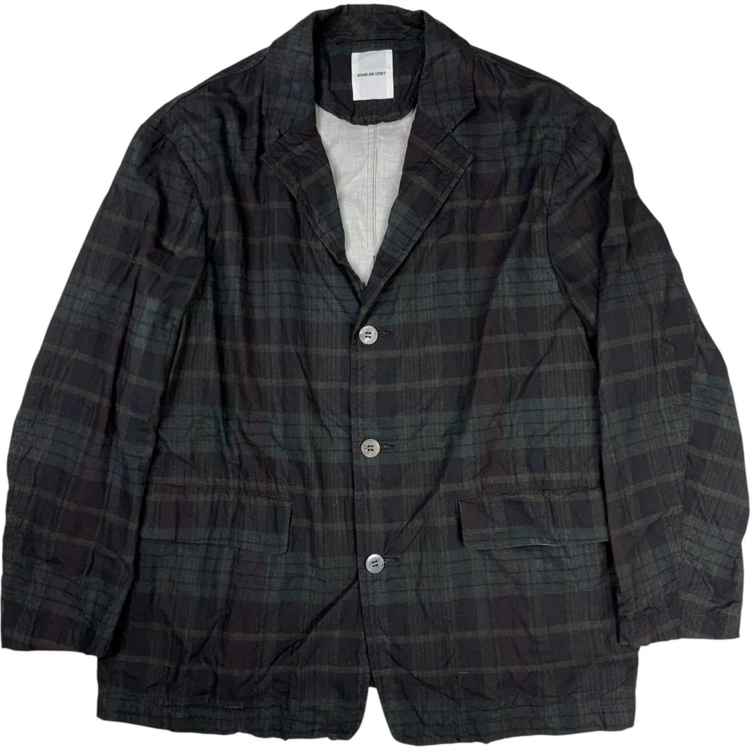 Sumi Madras Check Coverall Charcoal Cotton - Image 5