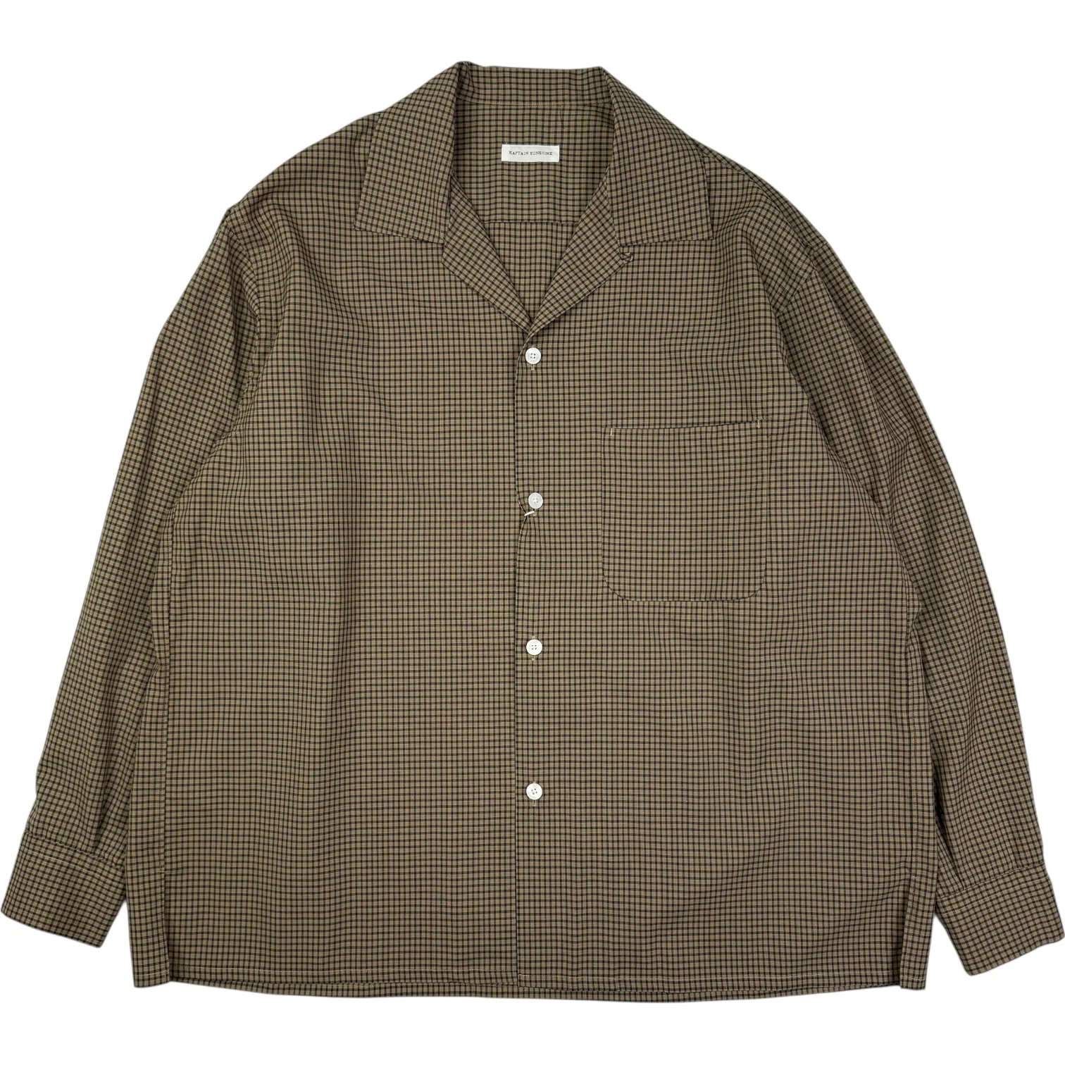 Summer Wool Shirt Khaki Plaid
