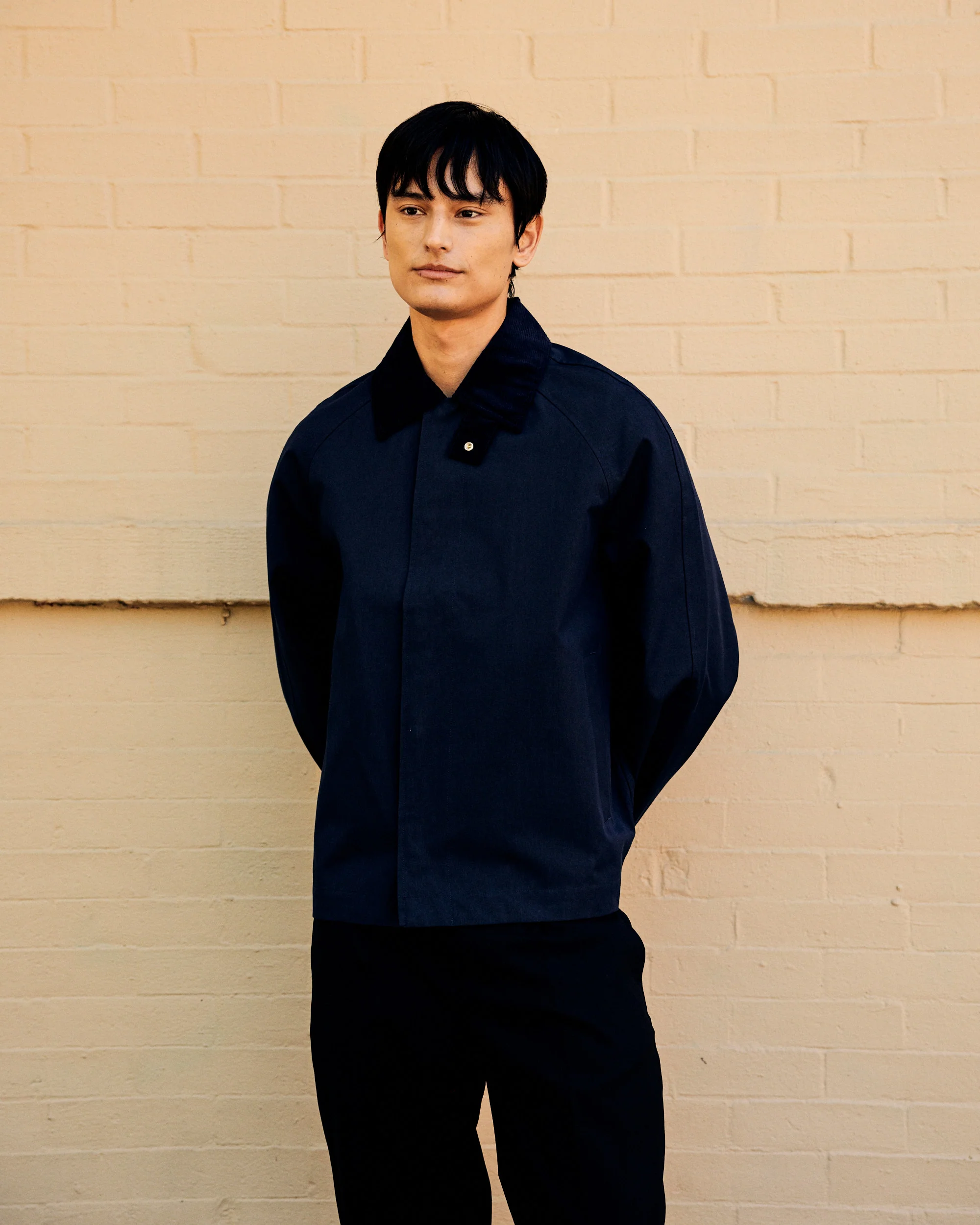 Short Raglan Coat Navy - Image 3