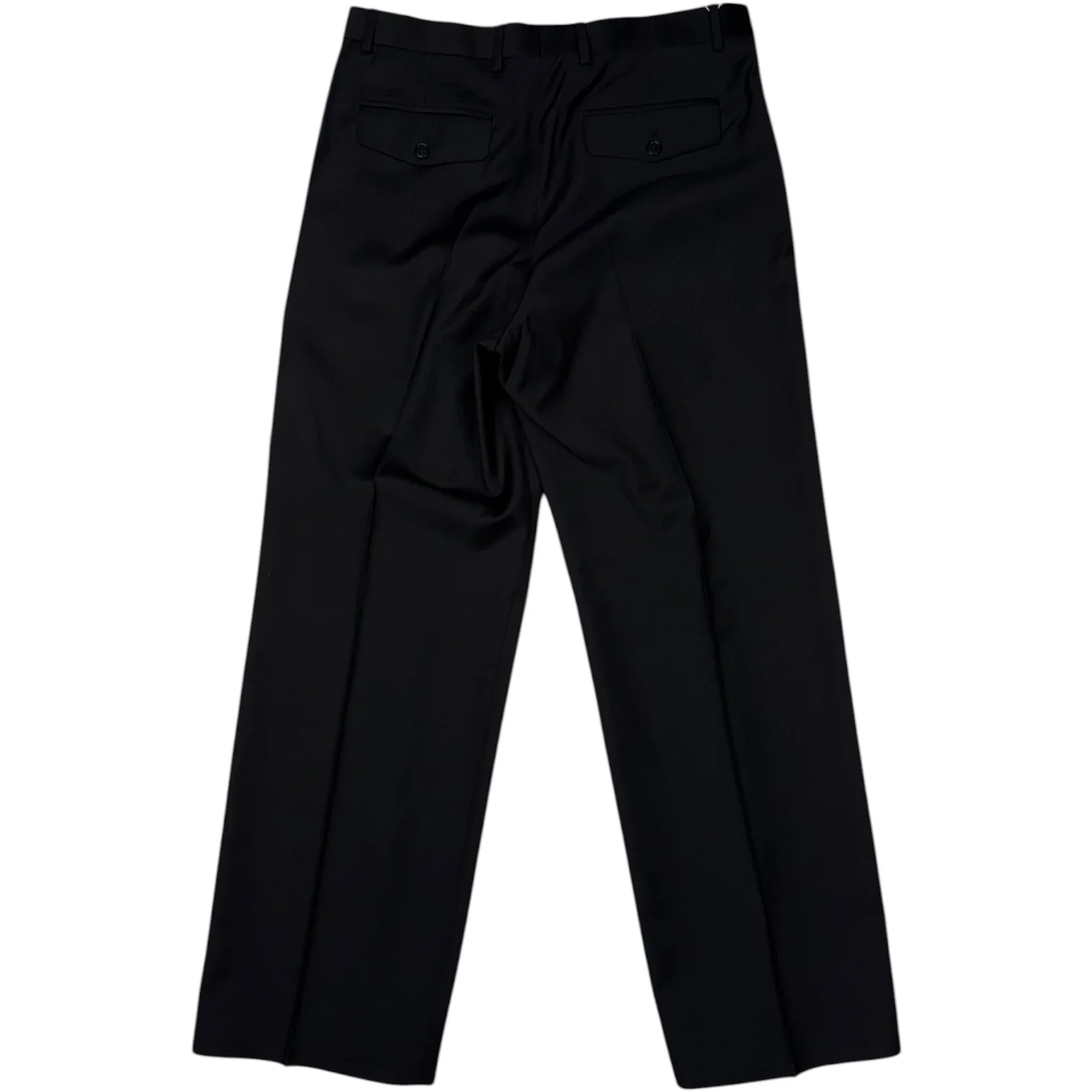 Wide Pleated Trouser Tropical Wool Black Trousers - Image 2