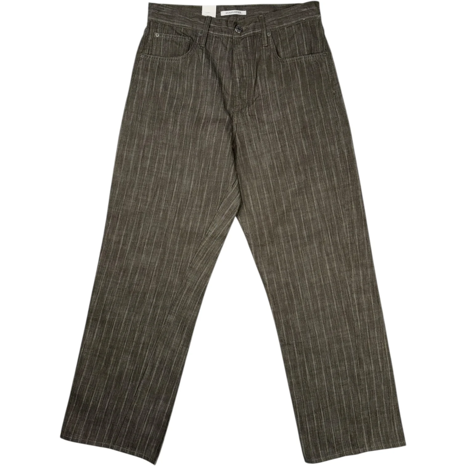 Wide Twist Stripe Khaki Denim