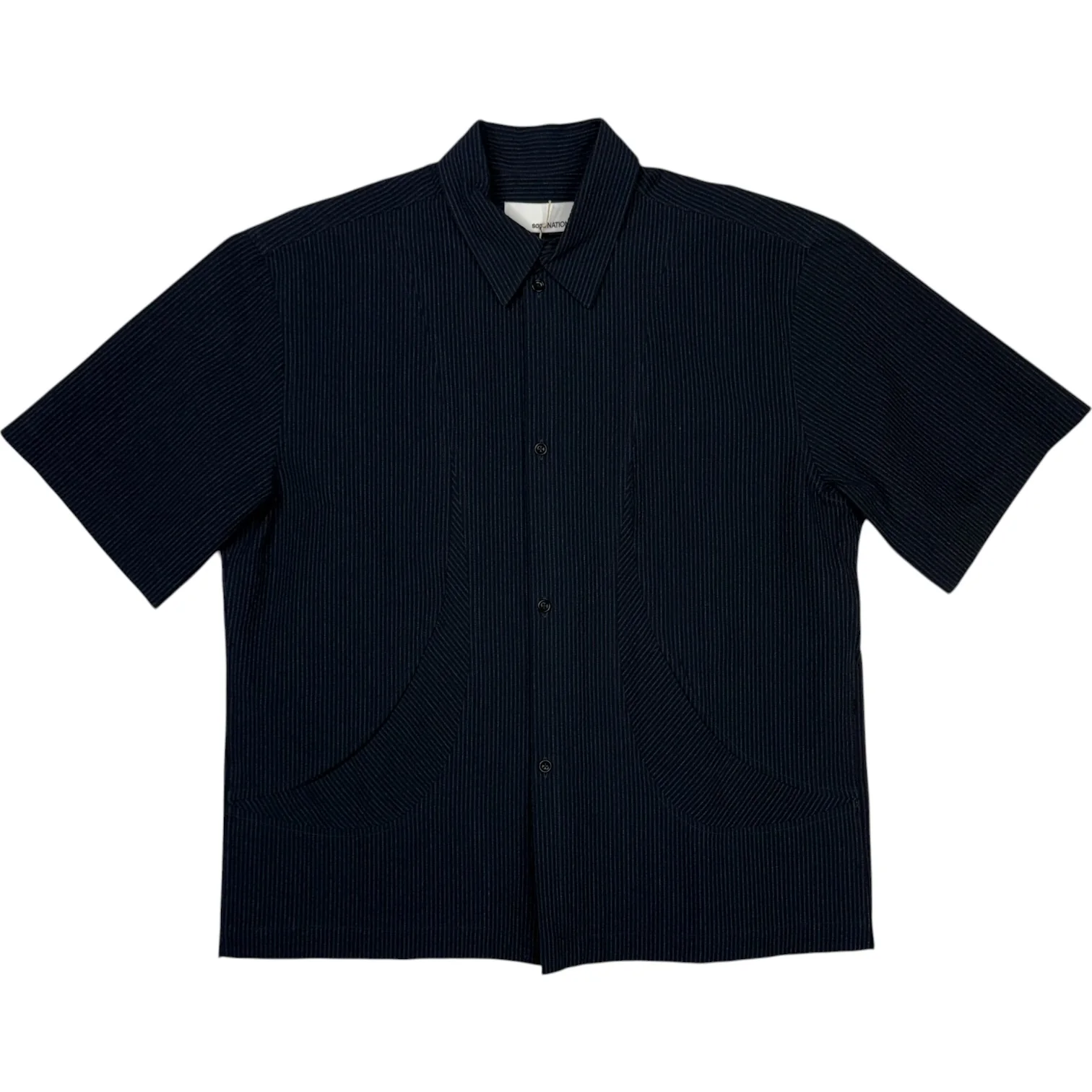 Takeshi Shirt Cotton Seersucker Indigo Stripe