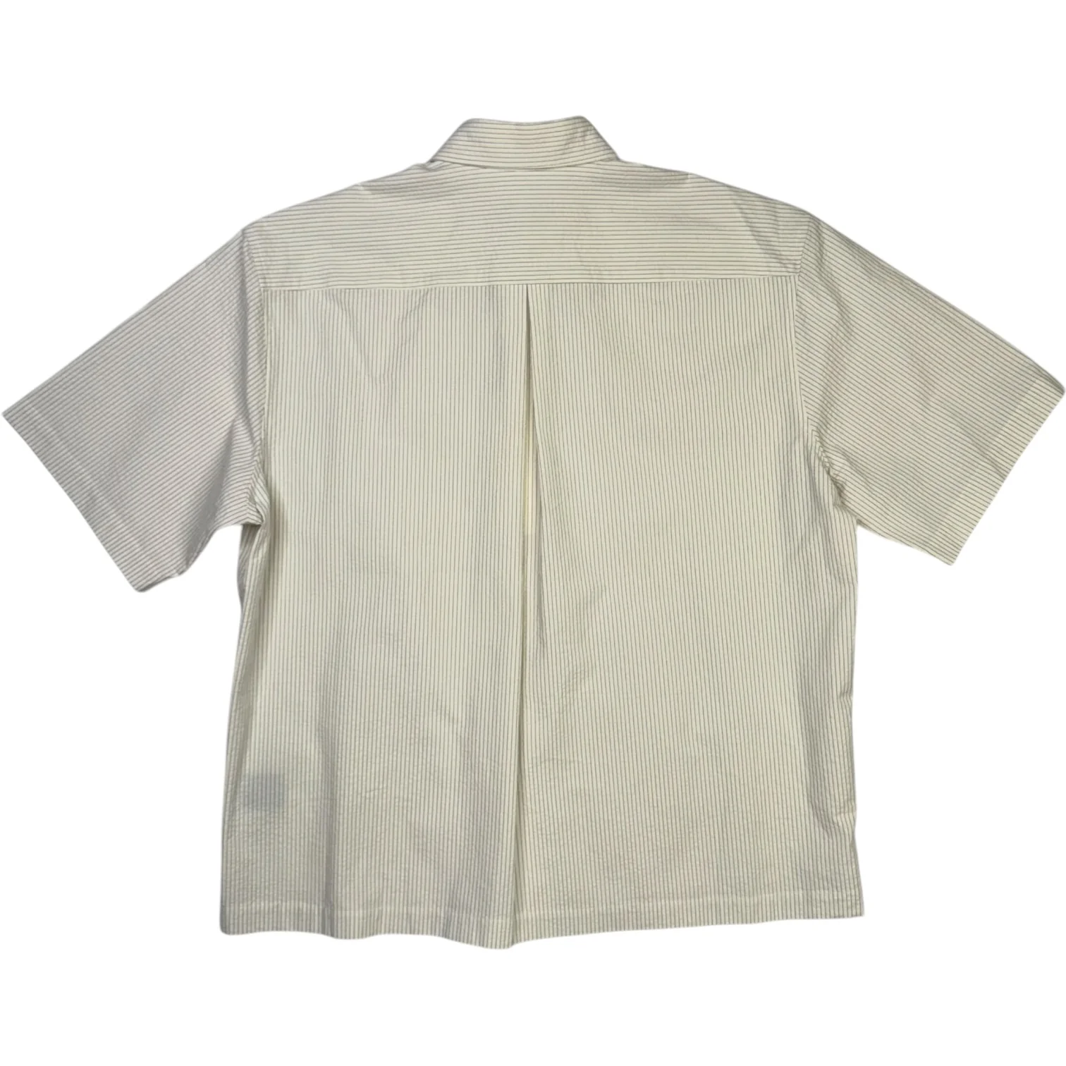 Takeshi Shirt Cotton Seersucker Ivory Stripe - Image 2