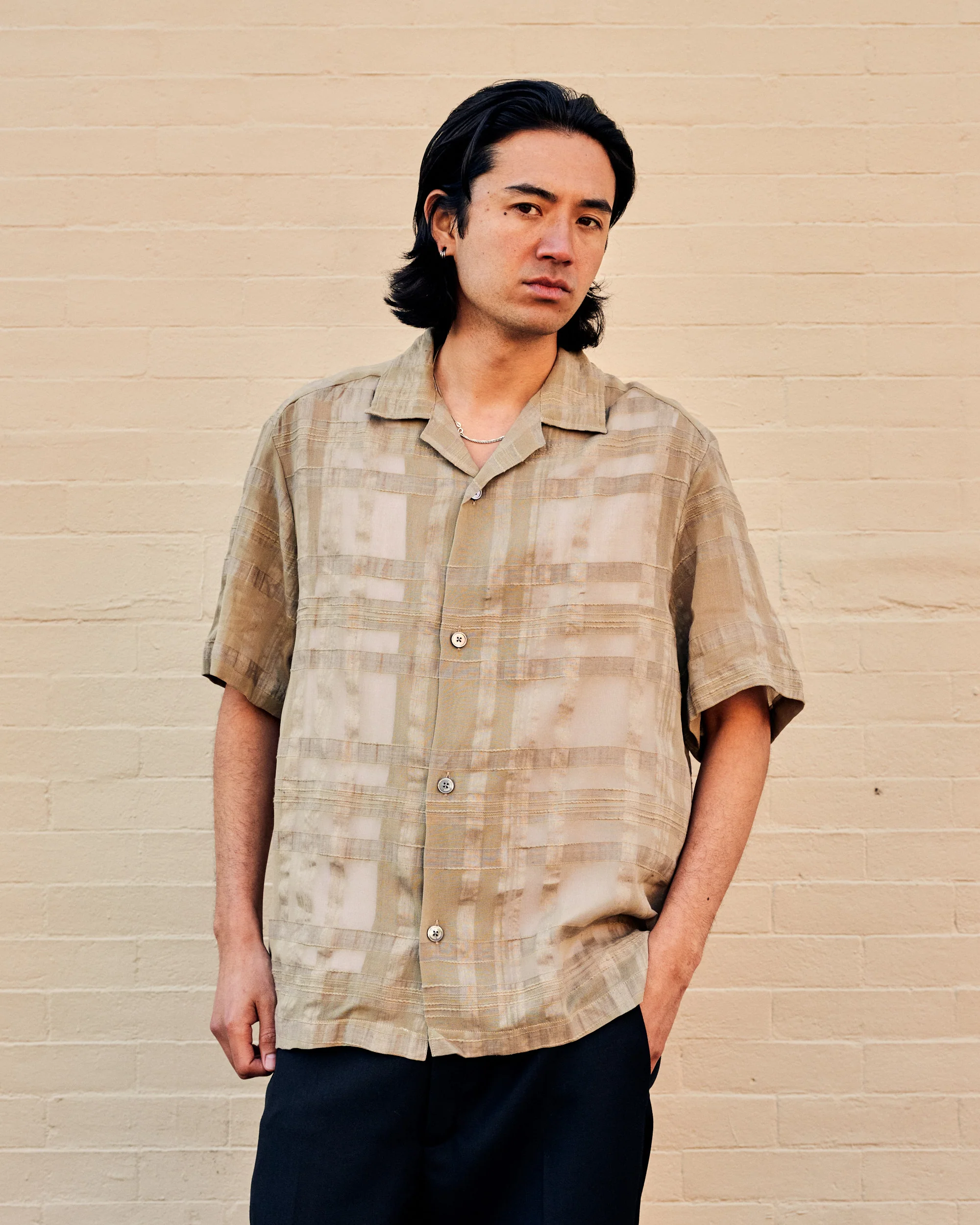 Ted Sheer Check Shirt Stone - Image 3
