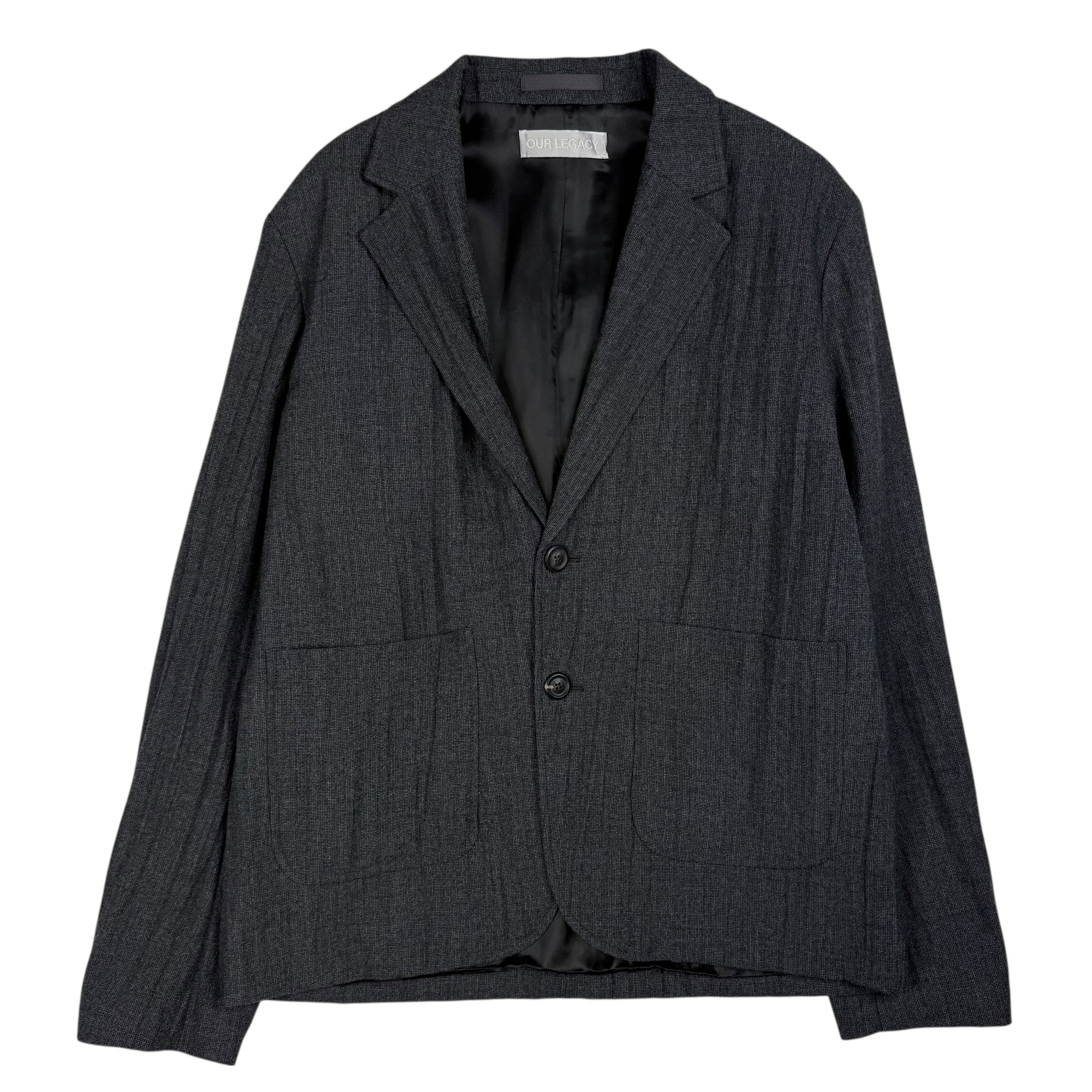 Temp Blazer Stone Grey Plisse Wool