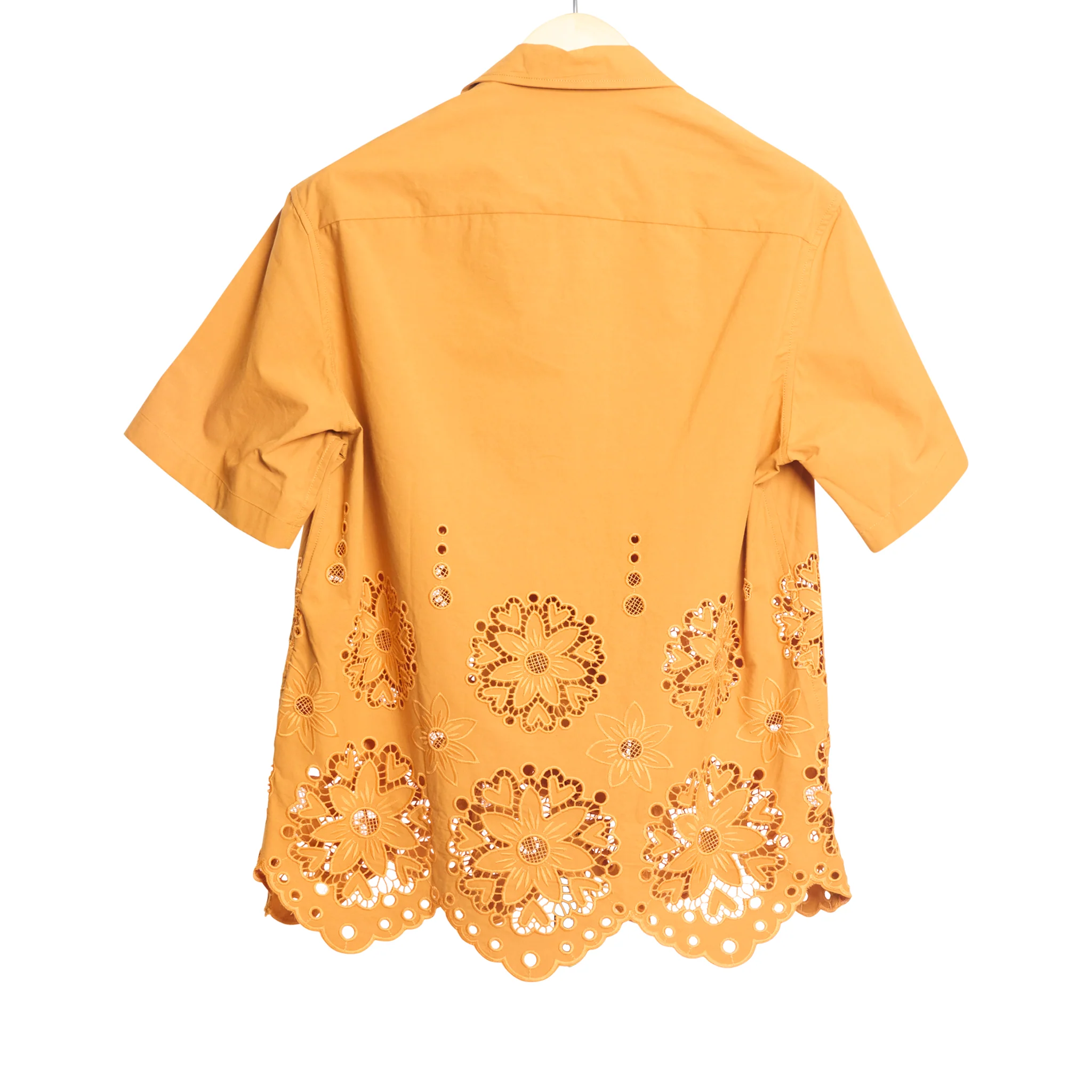 Ture Short Sleeve Shirt Embroidered Hem Burnt Orange - Image 2