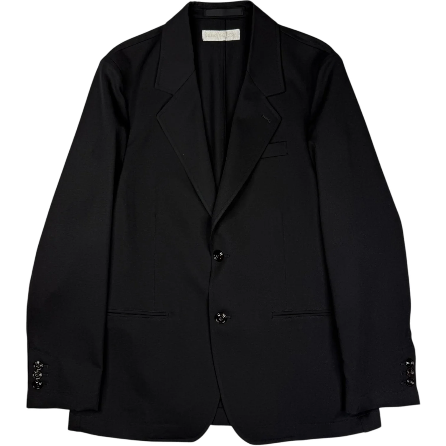 Unconstructed Ceremony Blazer Coarse Black Garbadine