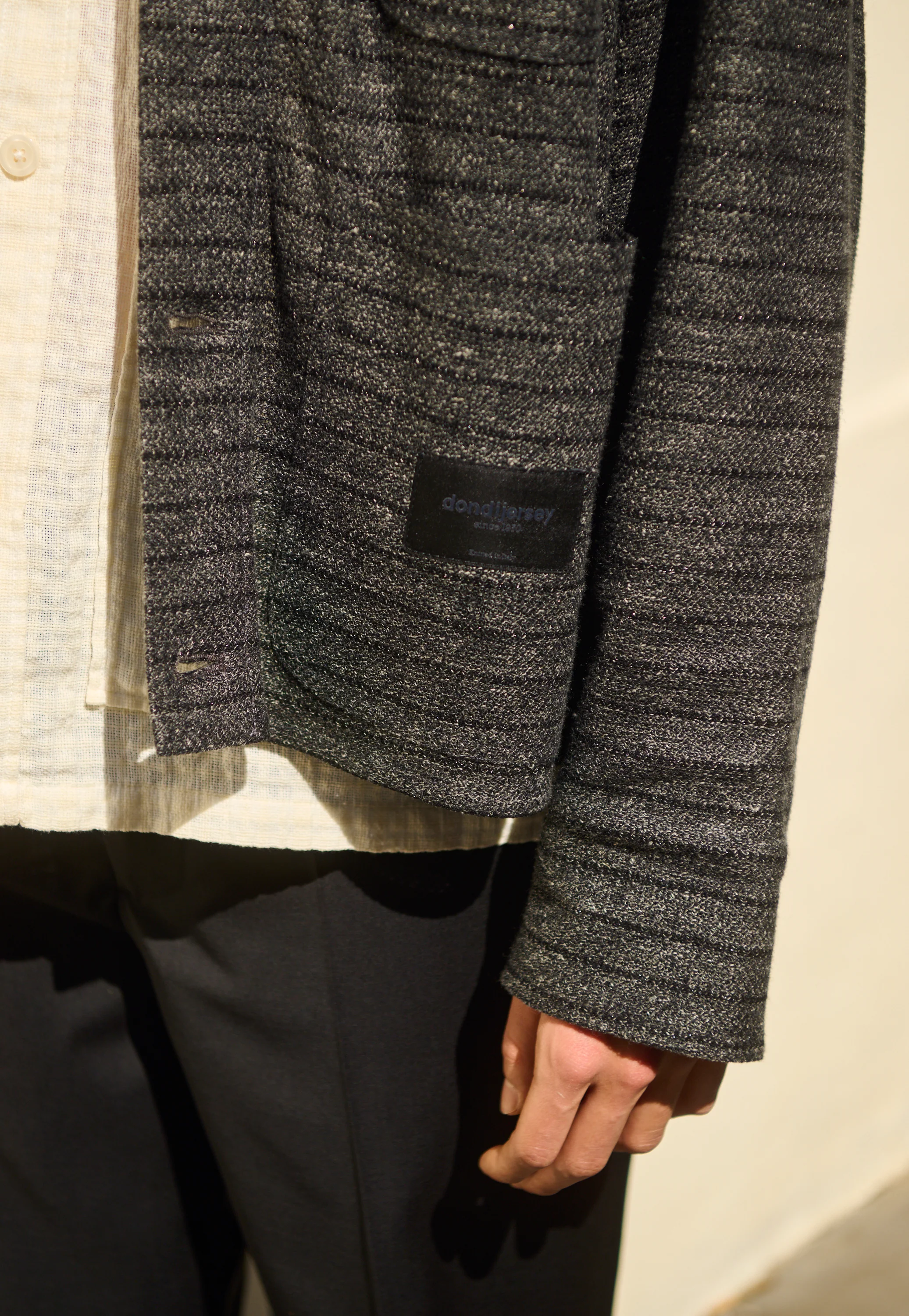 Utility Jacket Grey Black Dondi Jersey Exclusive Fabric - Image 11