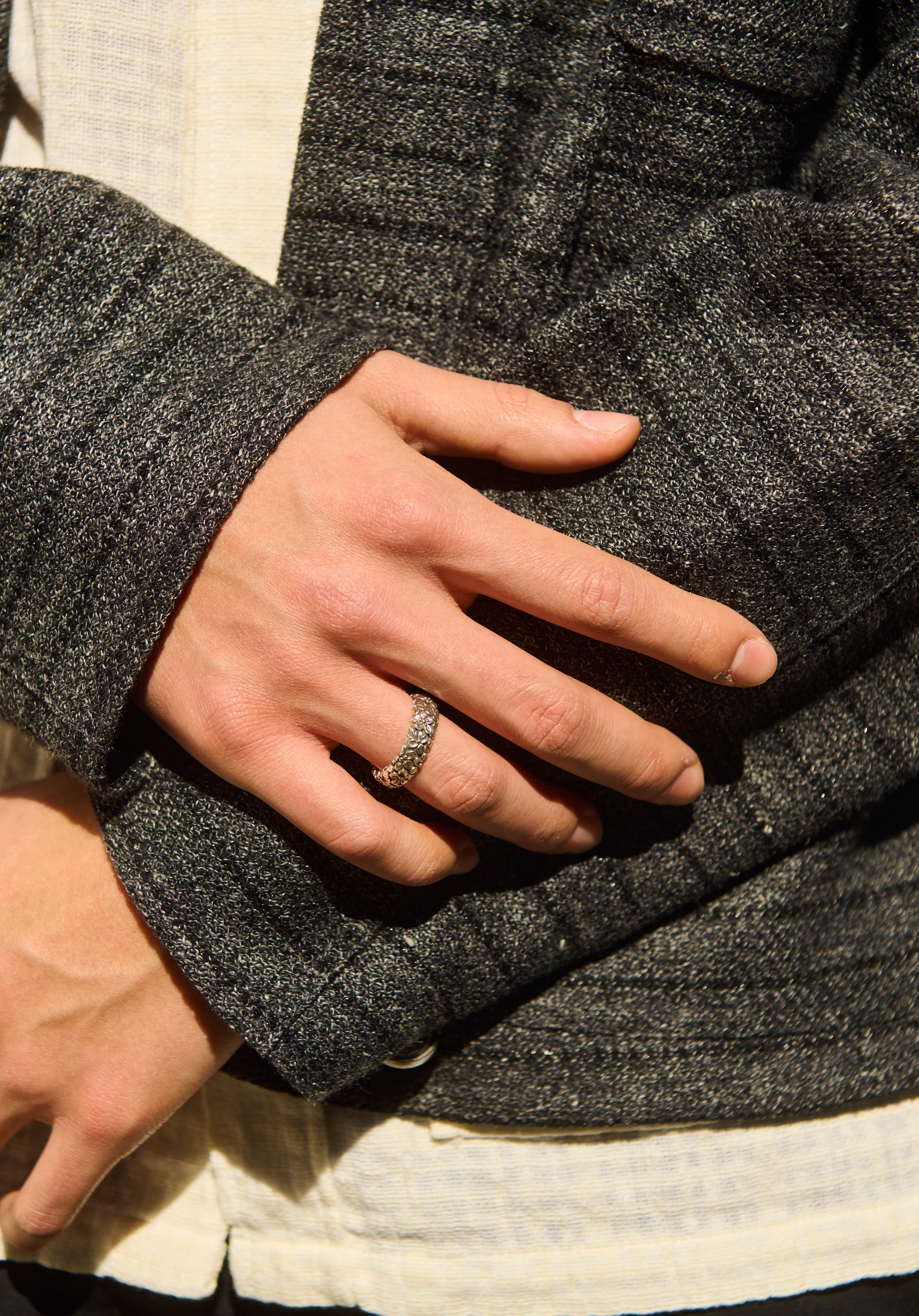 Utility Jacket Grey Black Dondi Jersey Exclusive Fabric - Image 16