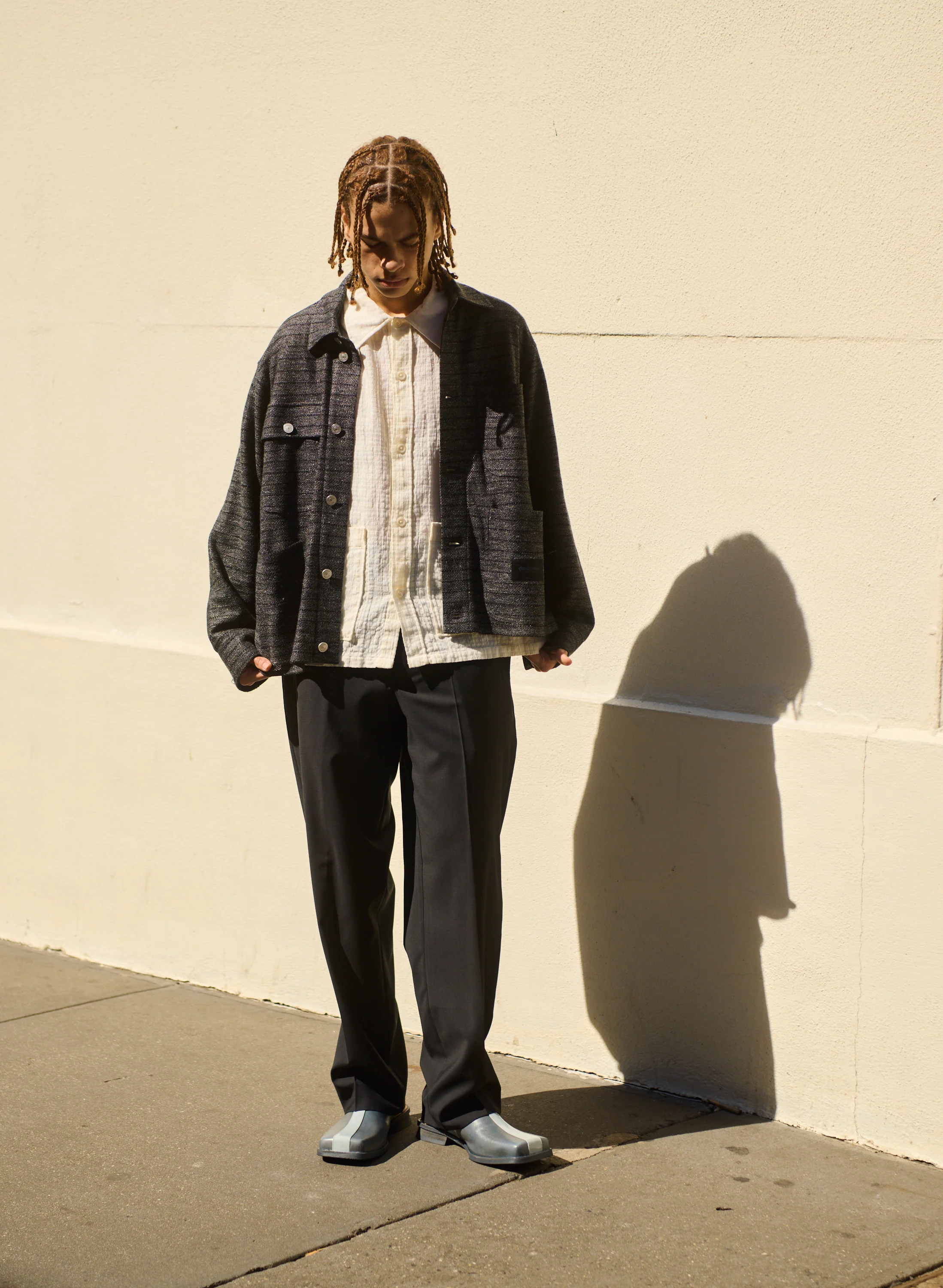 Utility Jacket Grey Black Dondi Jersey Exclusive Fabric - Image 3