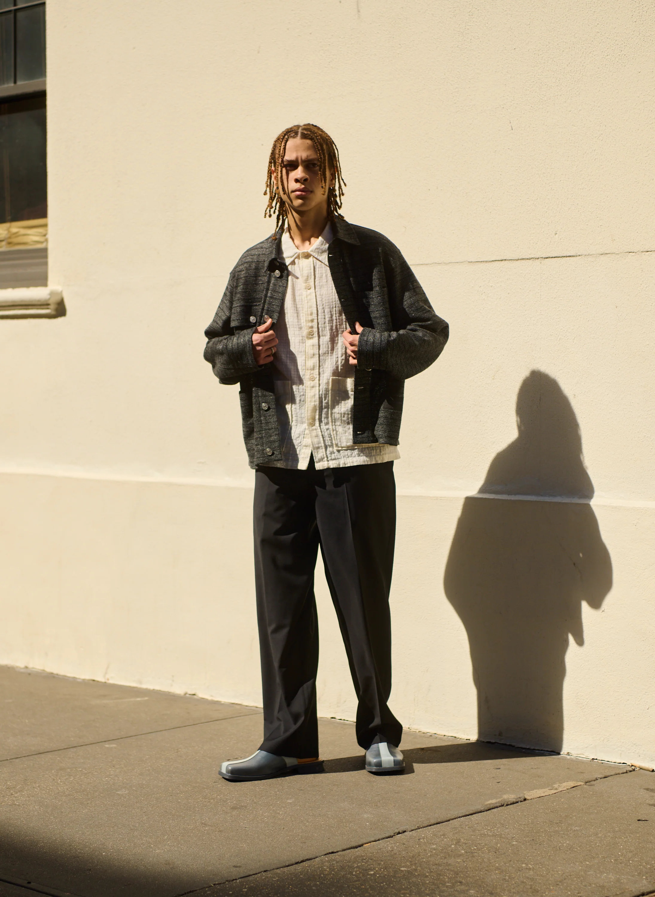 Utility Jacket Grey Black Dondi Jersey Exclusive Fabric - Image 5