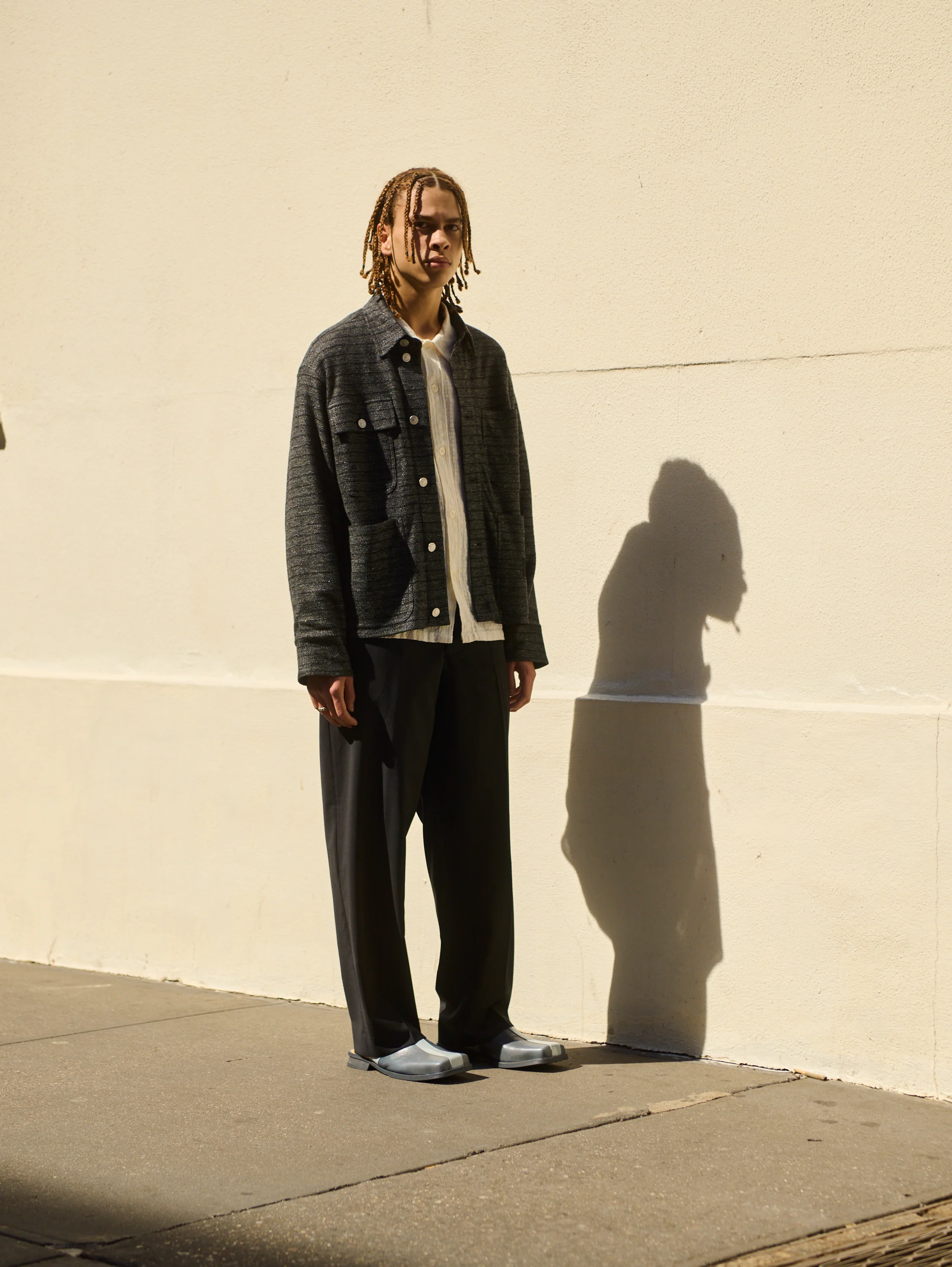 Utility Jacket Grey Black Dondi Jersey Exclusive Fabric - Image 6