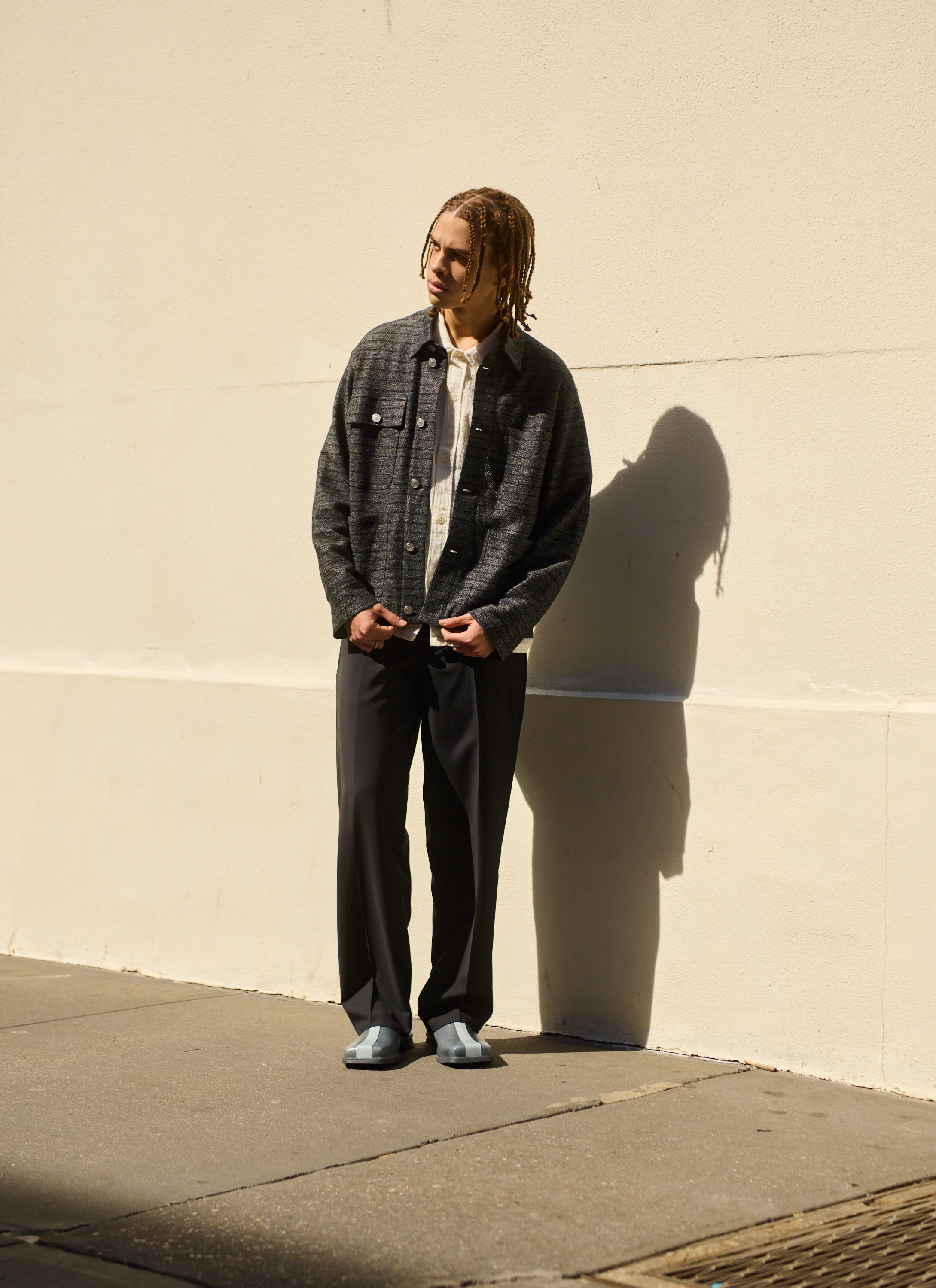 Utility Jacket Grey Black Dondi Jersey Exclusive Fabric - Image 7