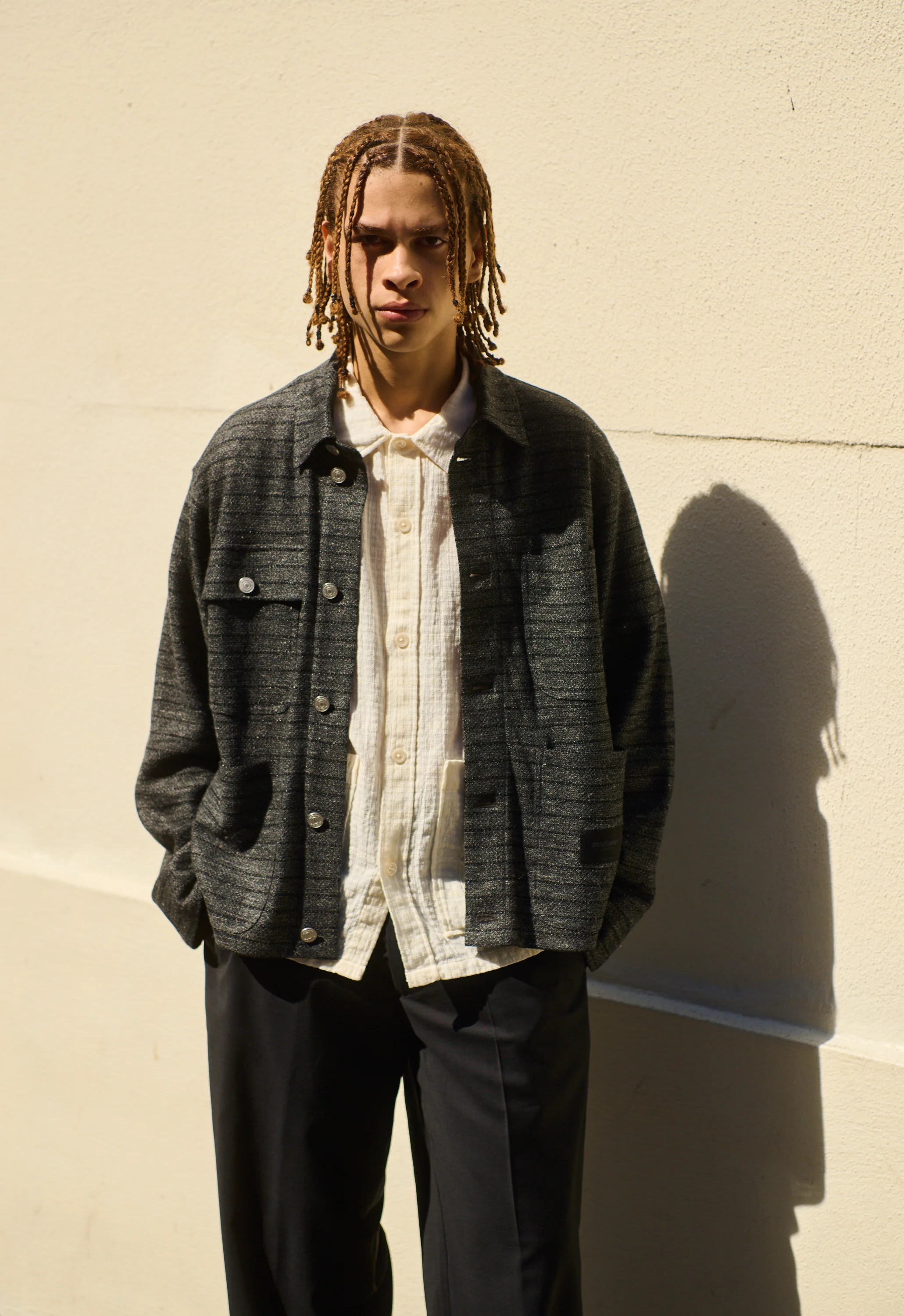 Utility Jacket Grey Black Dondi Jersey Exclusive Fabric - Image 8