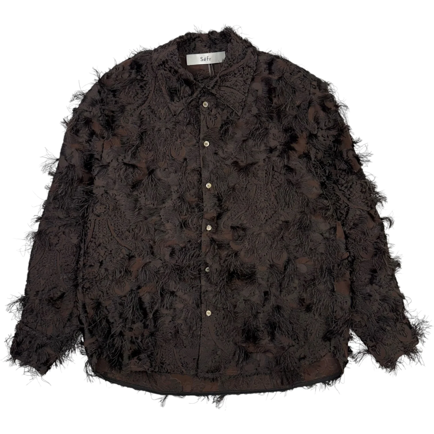 Wes Shirt Fringed Brown
