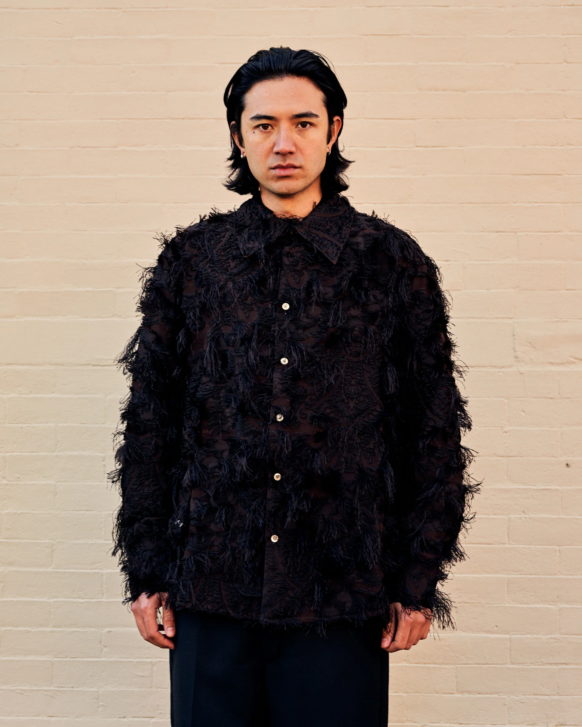 Wes Shirt Fringed Brown - Image 2
