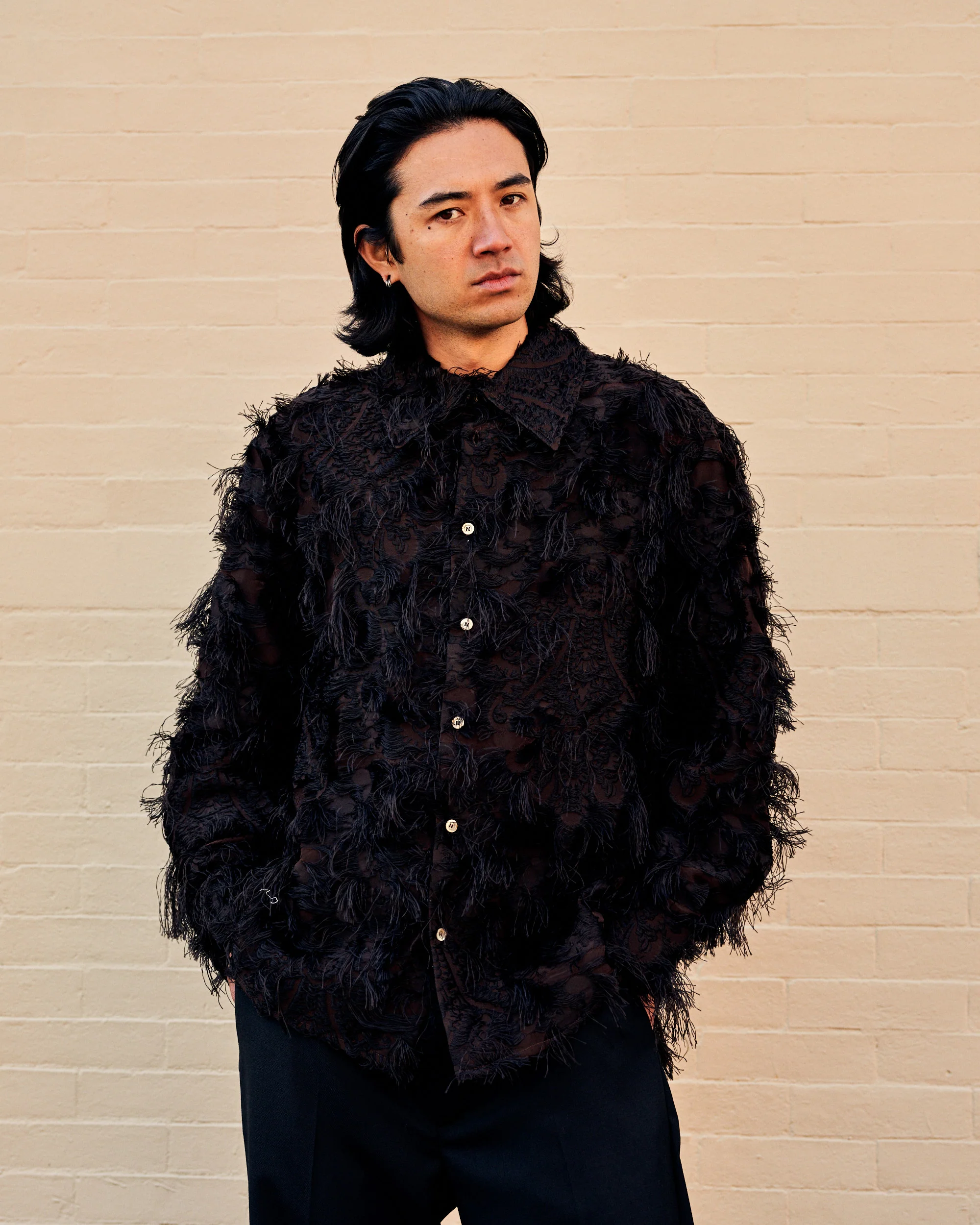 Wes Shirt Fringed Brown - Image 4