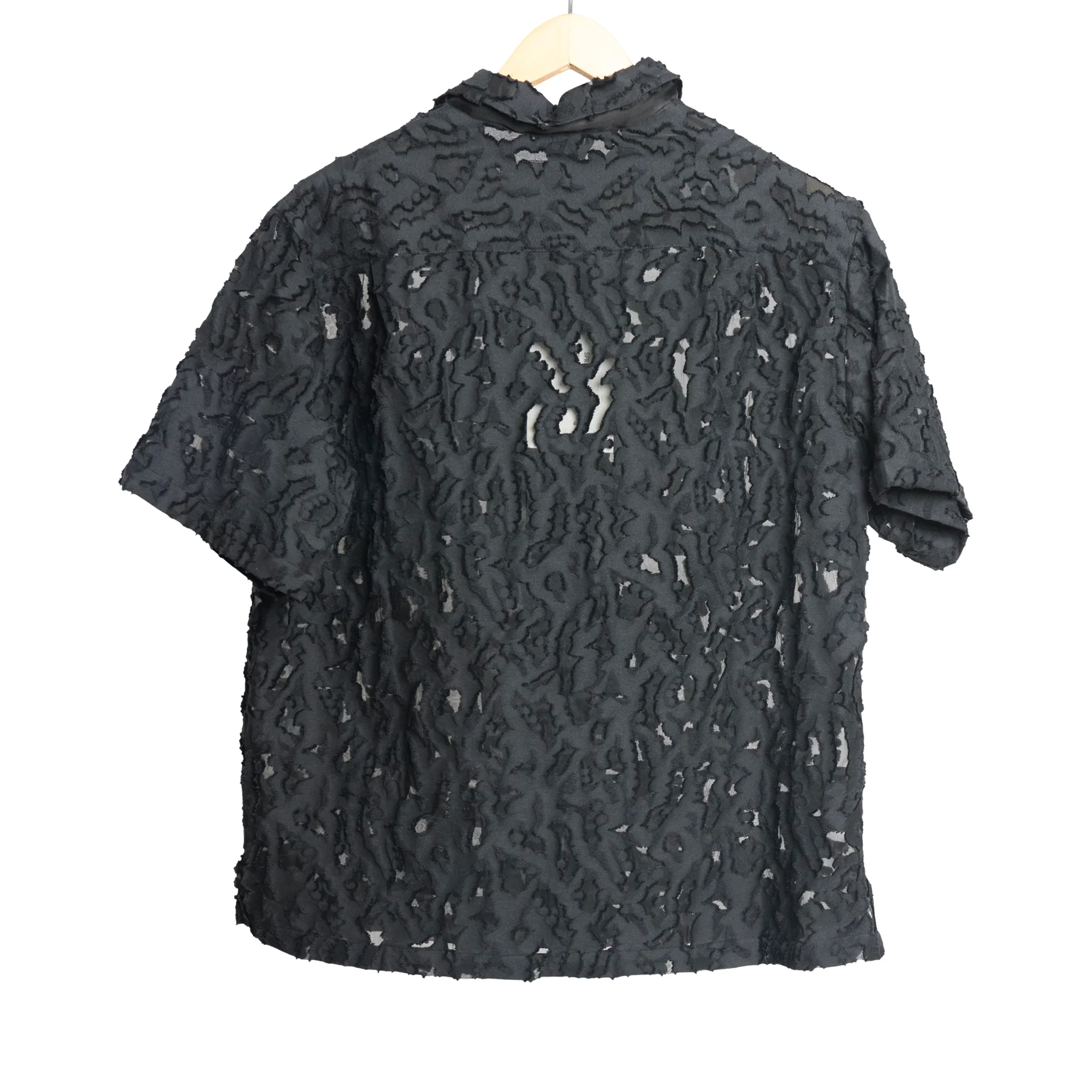 Wide Camp Collar Short Shirt Black Fil Coupe - Image 2