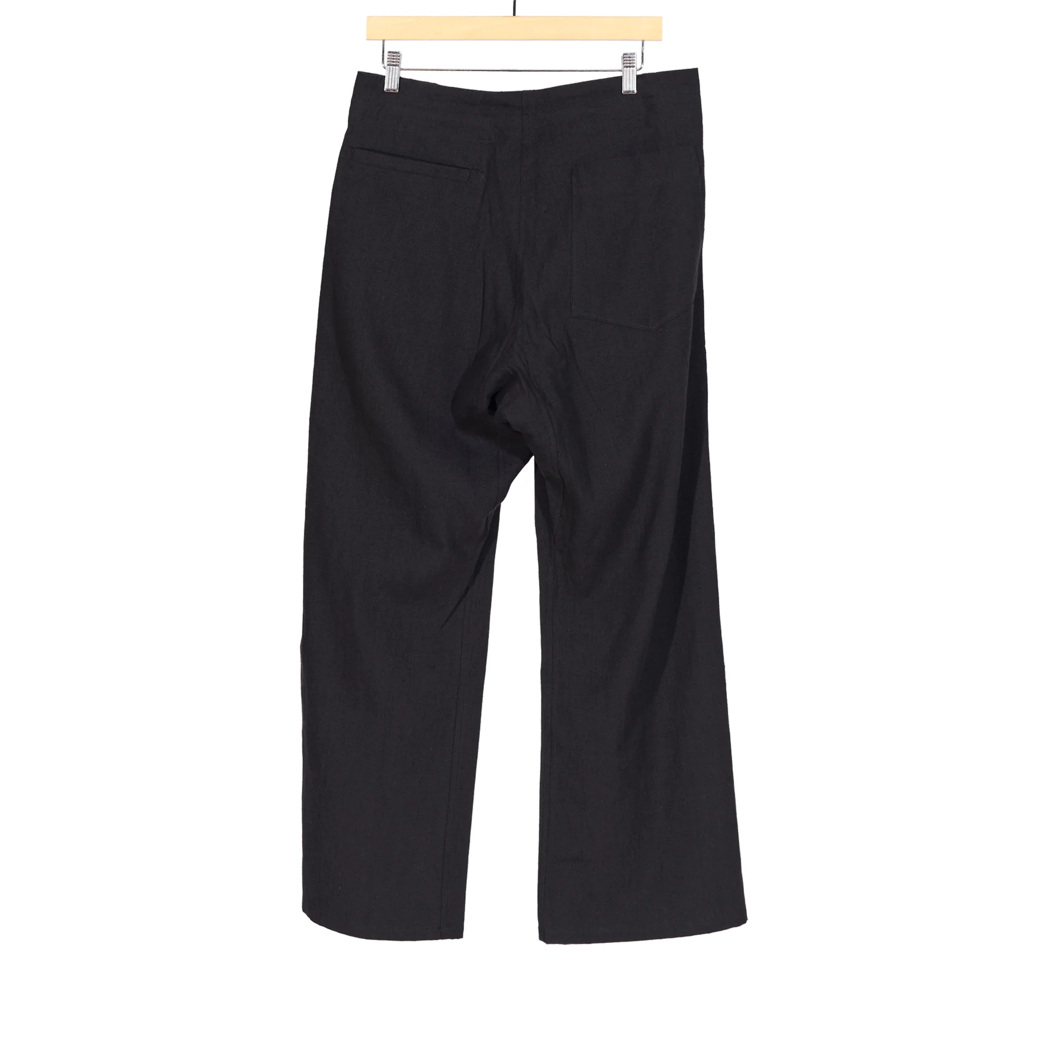 Wide Drop Crotch Linen Trousers - Image 2