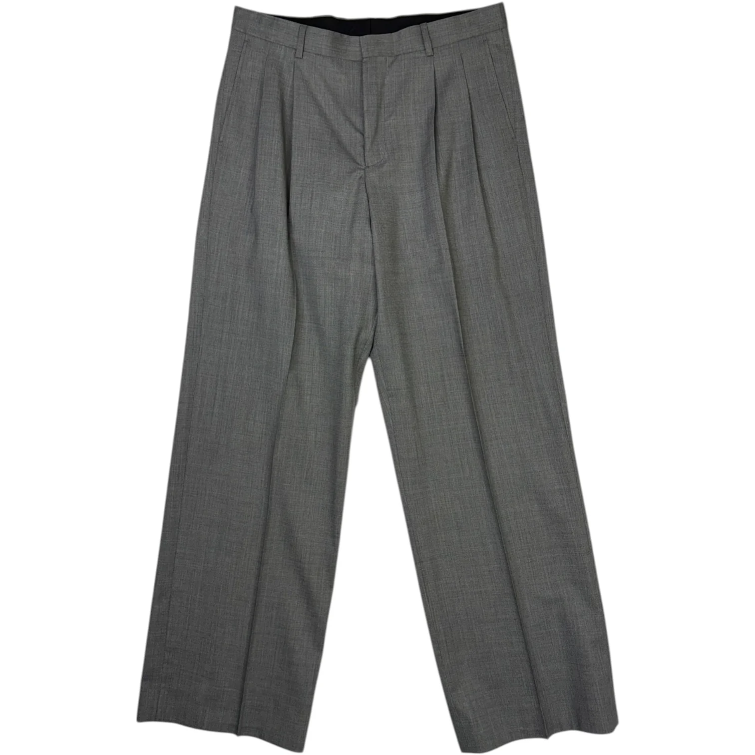 Wide Pleated Trouser Grey Melange