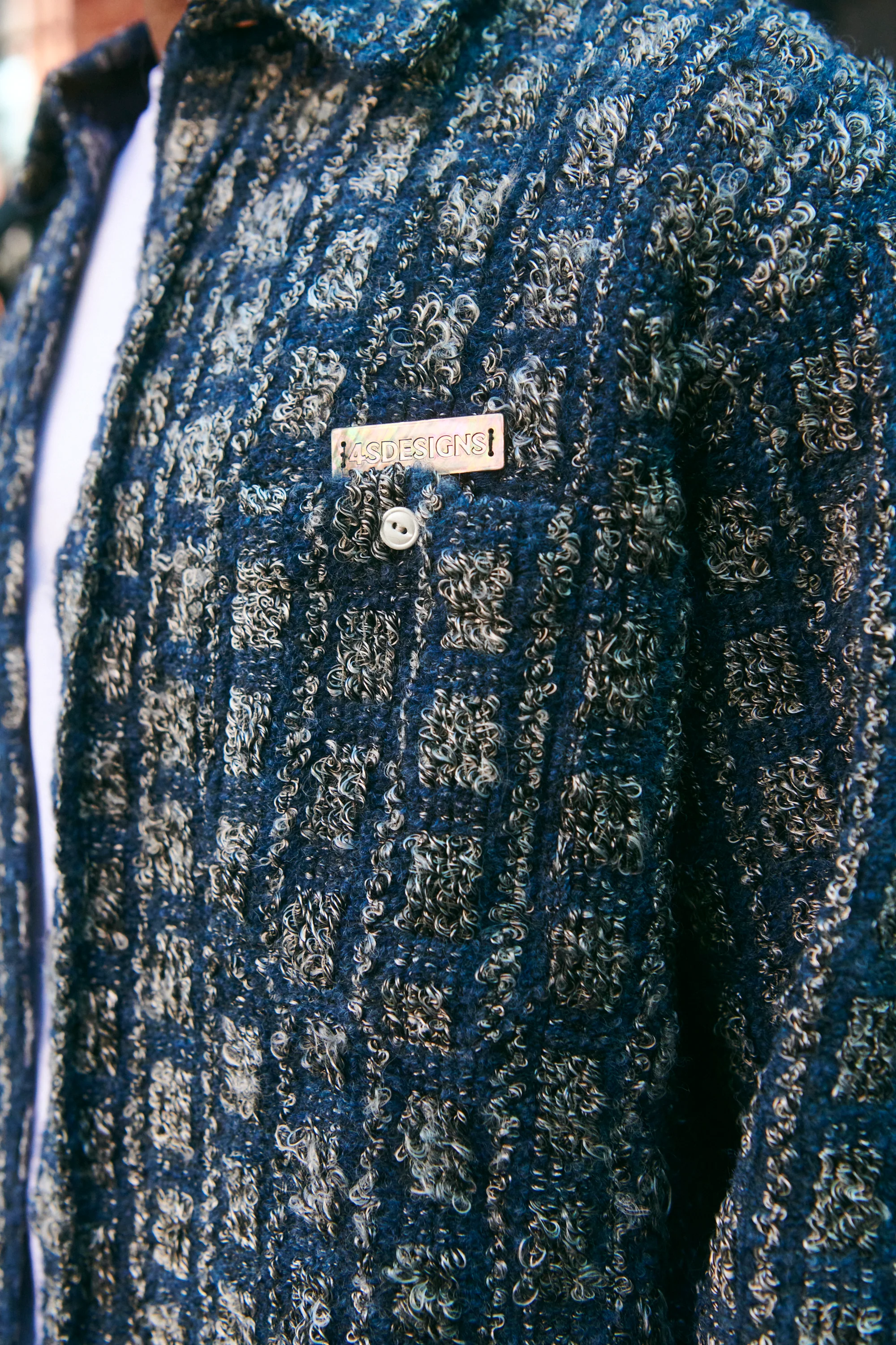 Plaid Tweed Work Shirt Navy - Image 15