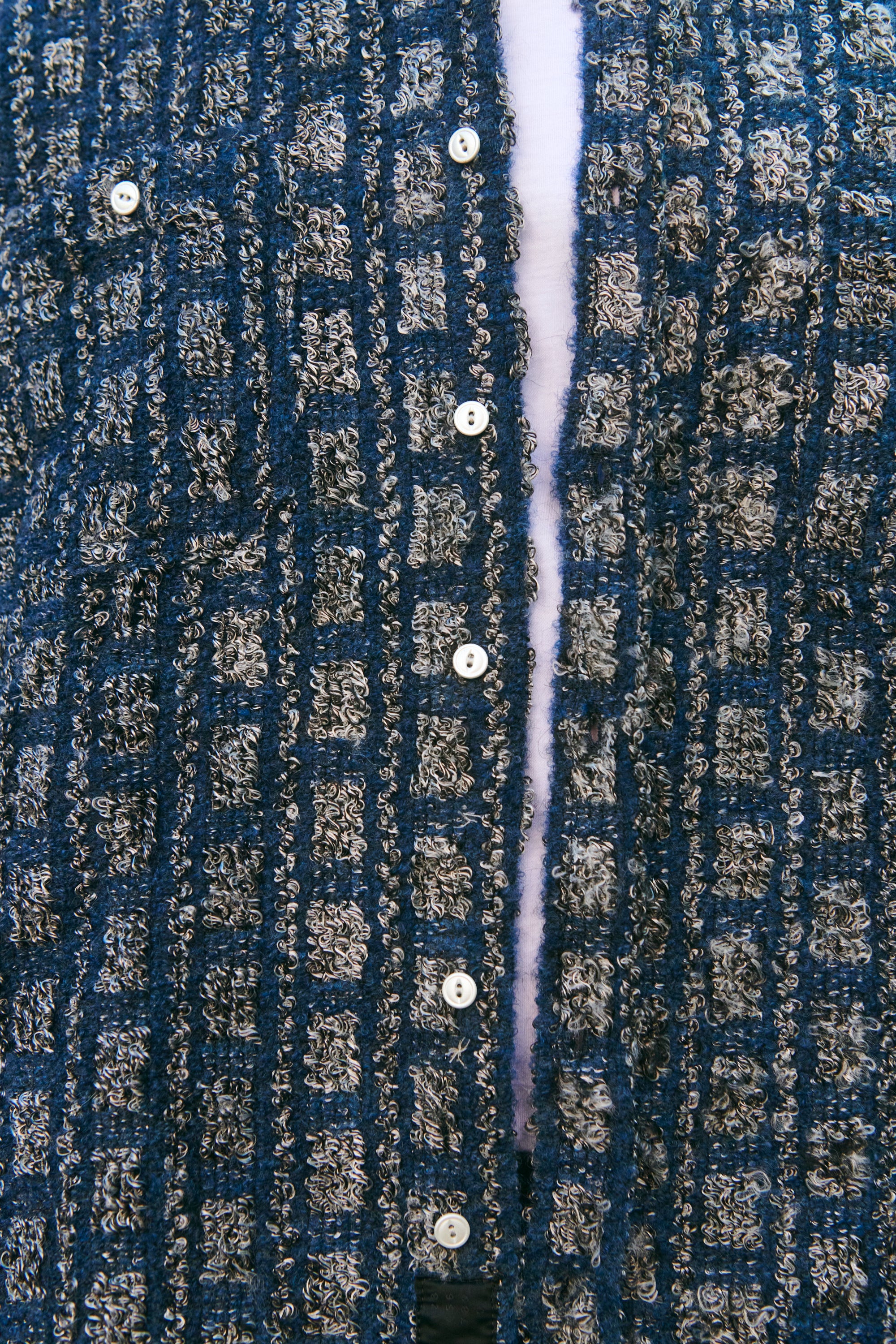 Plaid Tweed Work Shirt Navy - Image 16