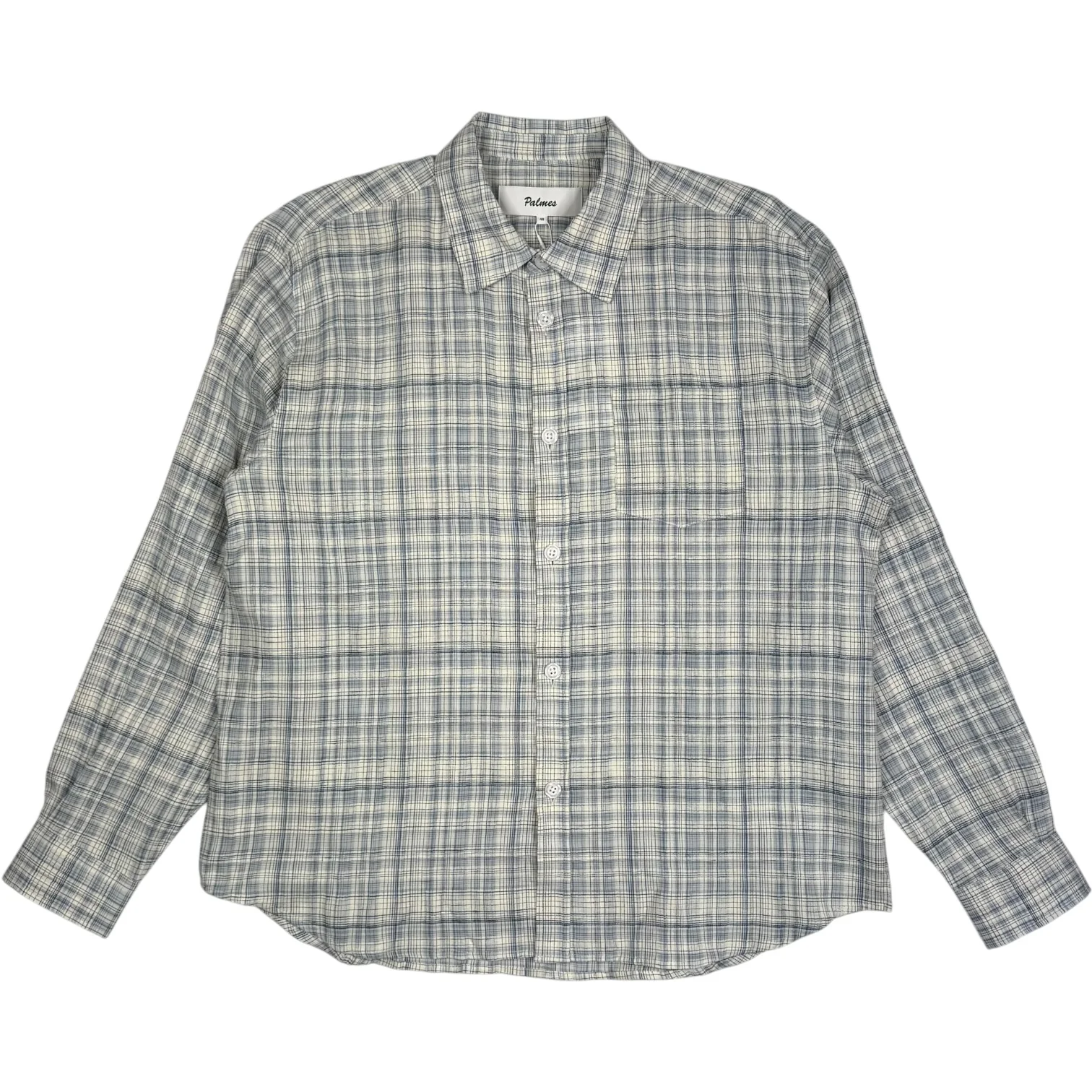 Wrinkle Shirt Sky Blue Cotton Linen