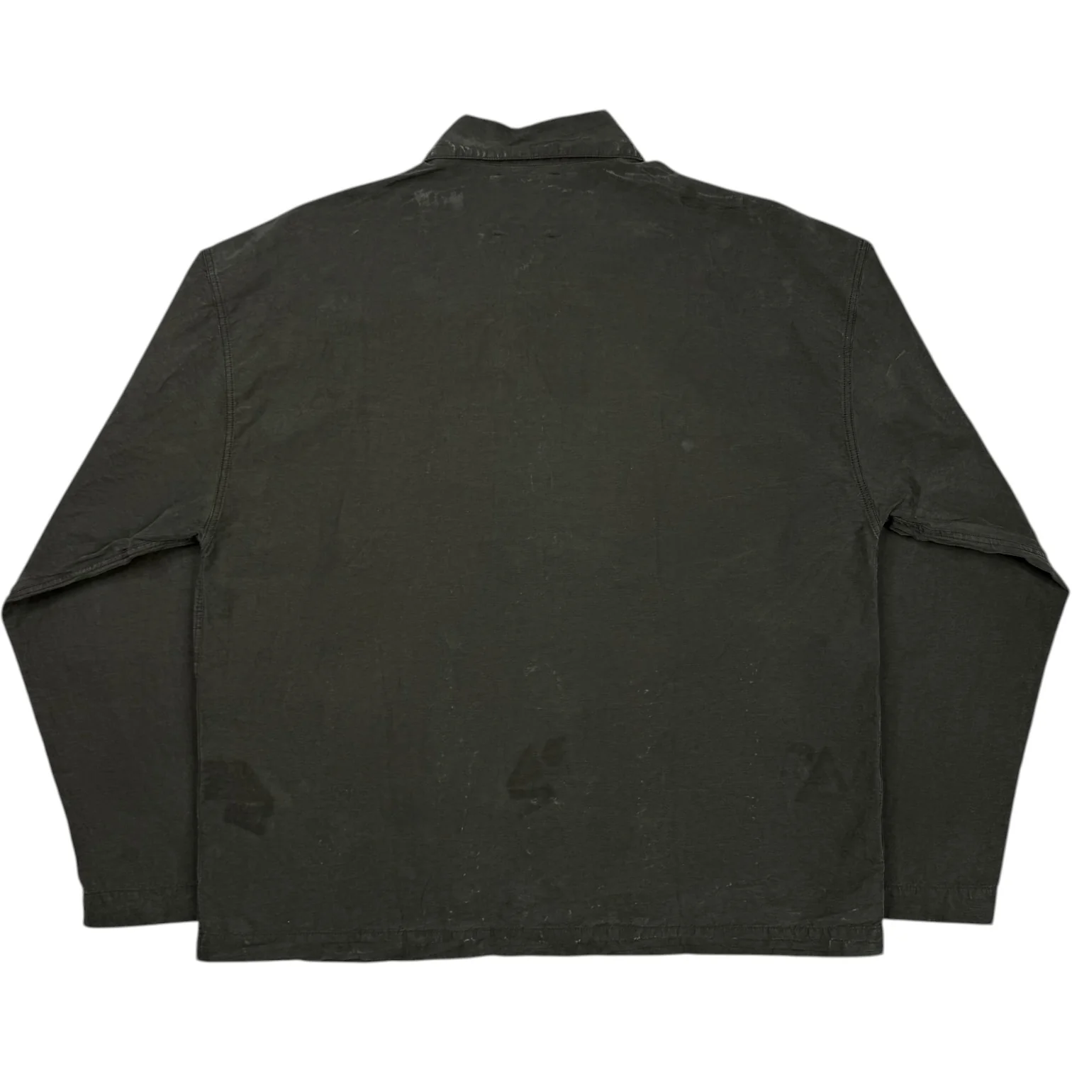 Garment Dyed PJ Overshirt Dark Olive Tencel Linen Cotton - Image 4