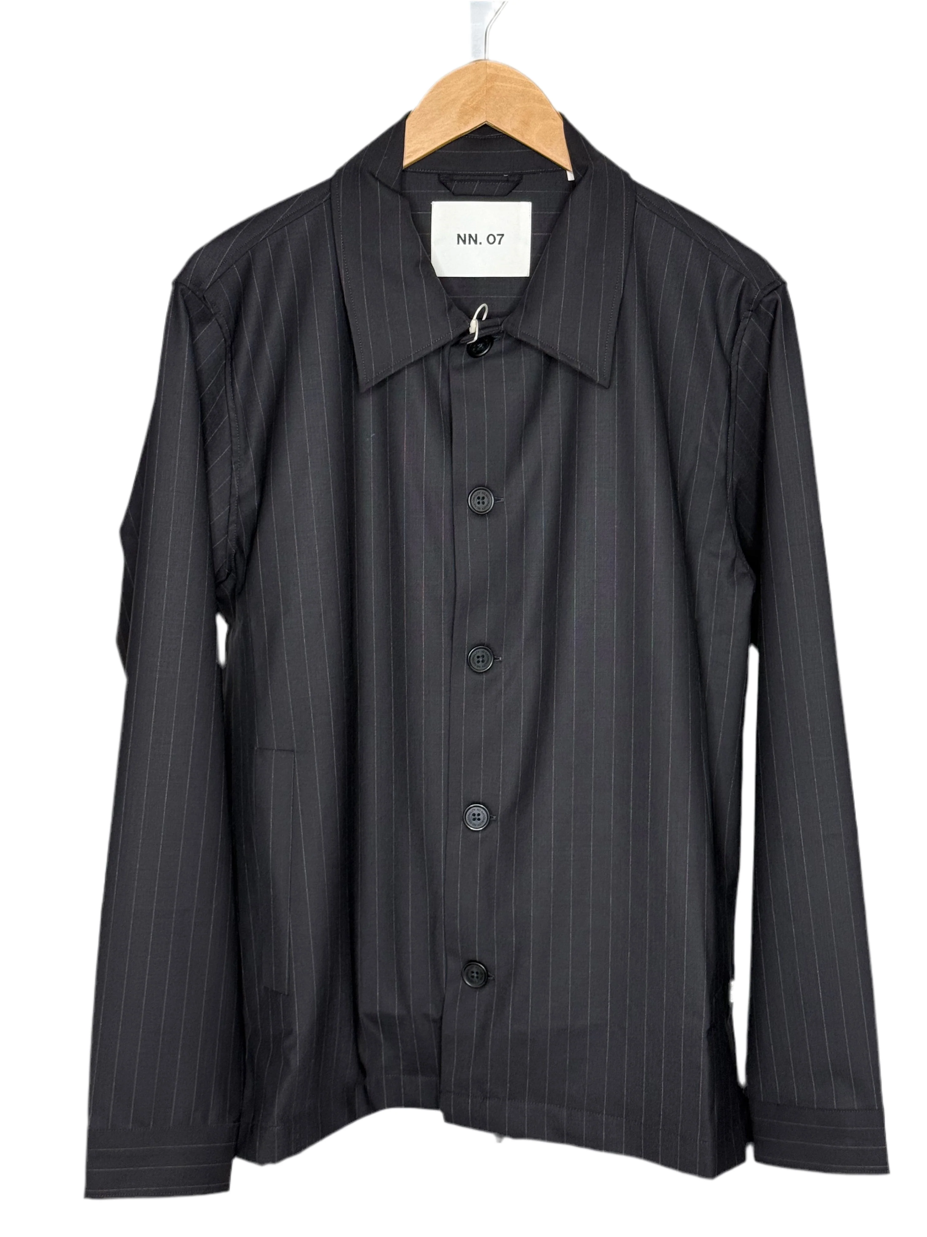 Zander Overshirt Navy Stripe Polyester